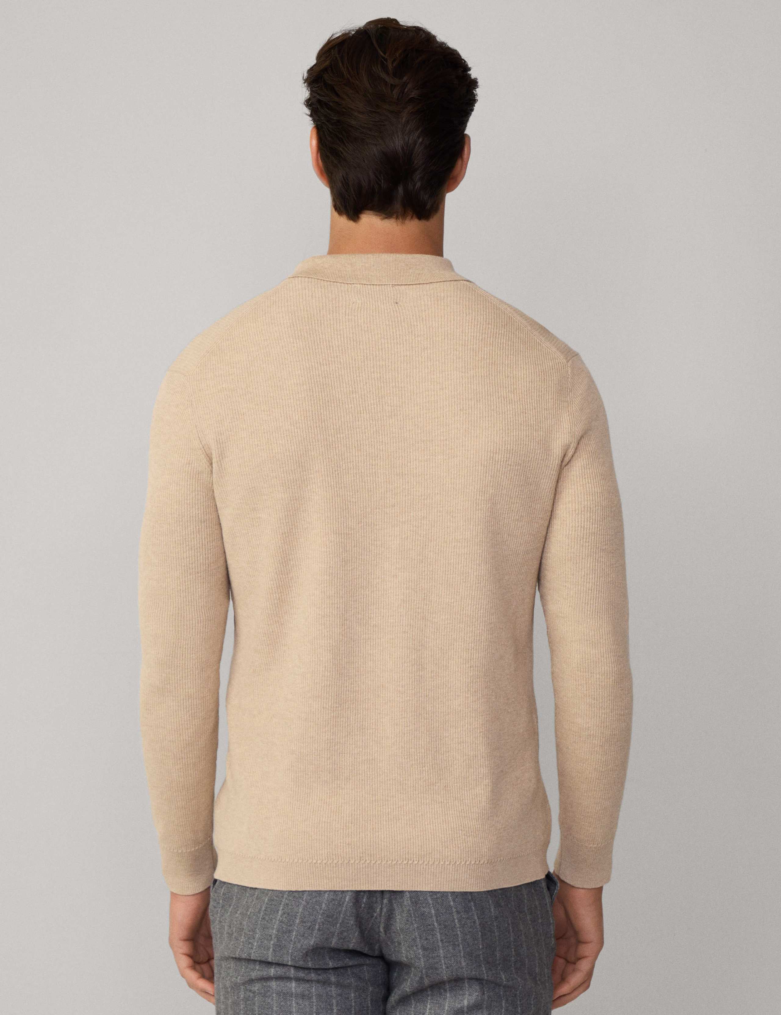 Wool Rich Ribbed Knitted Polo Shirt 7 of 7