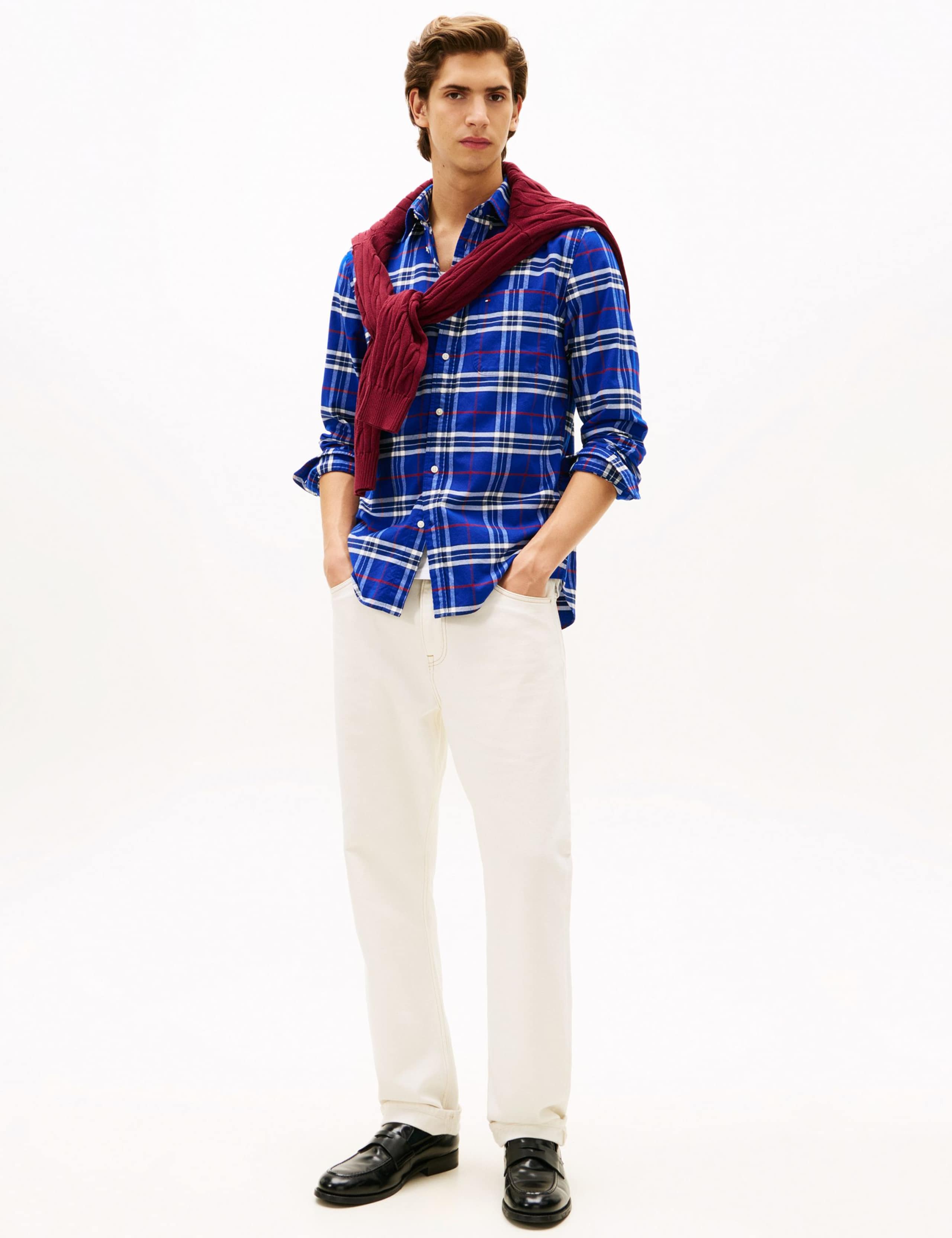 Regular Fit Brushed Cotton Check Oxford Shirt 3 of 5