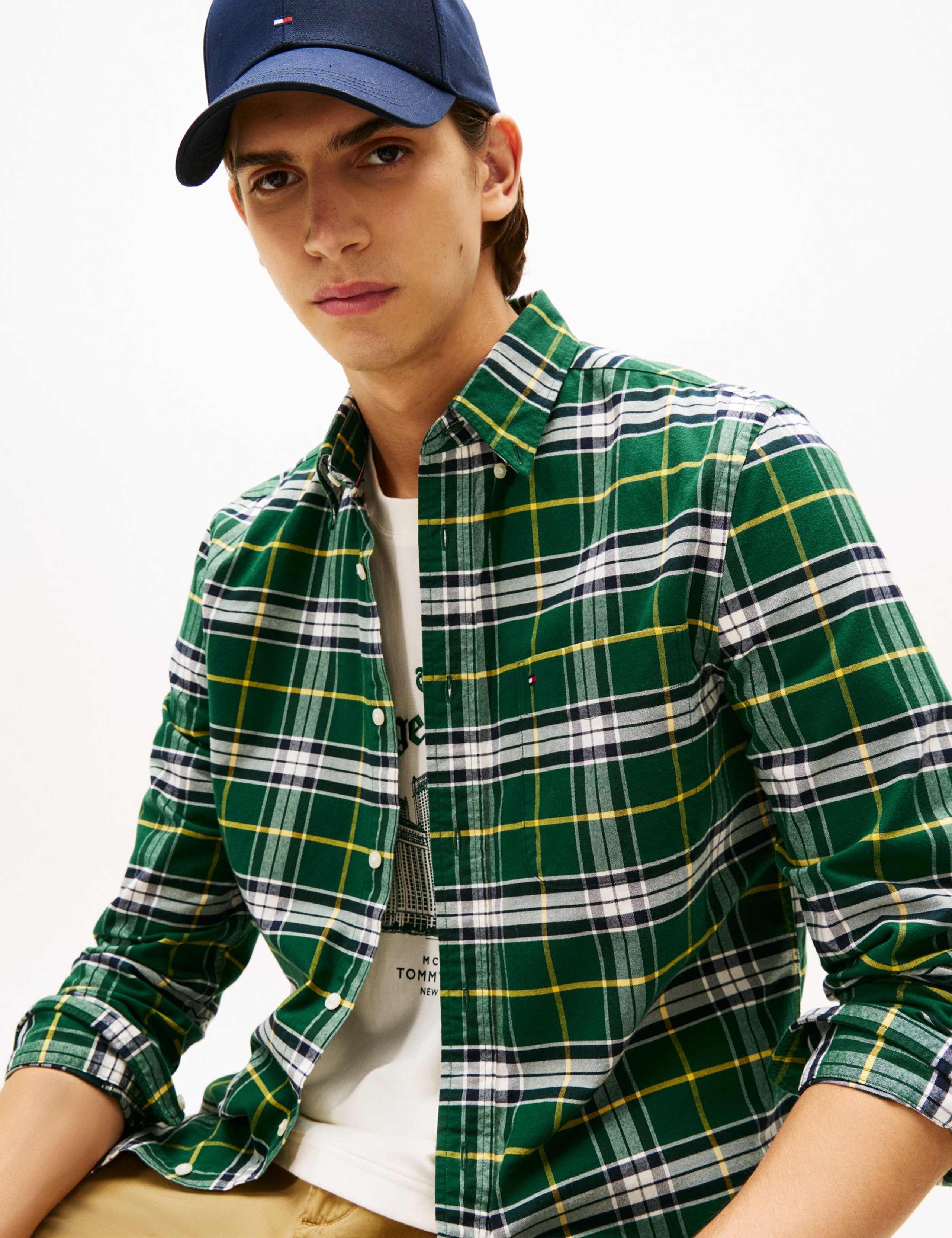 Regular Fit Brushed Cotton Check Oxford Shirt 5 of 5
