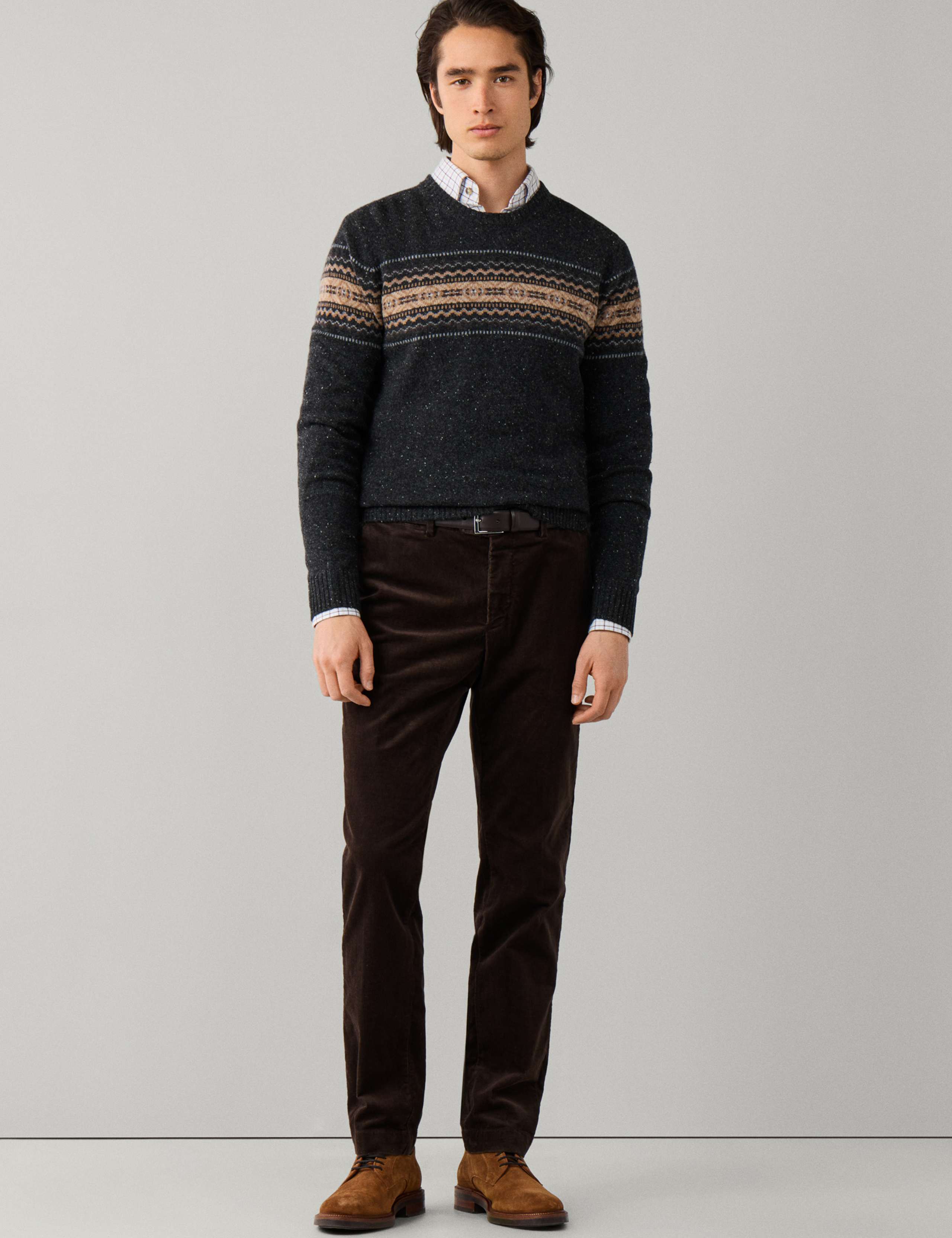 Pure Merino Wool Fair Isle Crew Neck Jumper 3 of 7