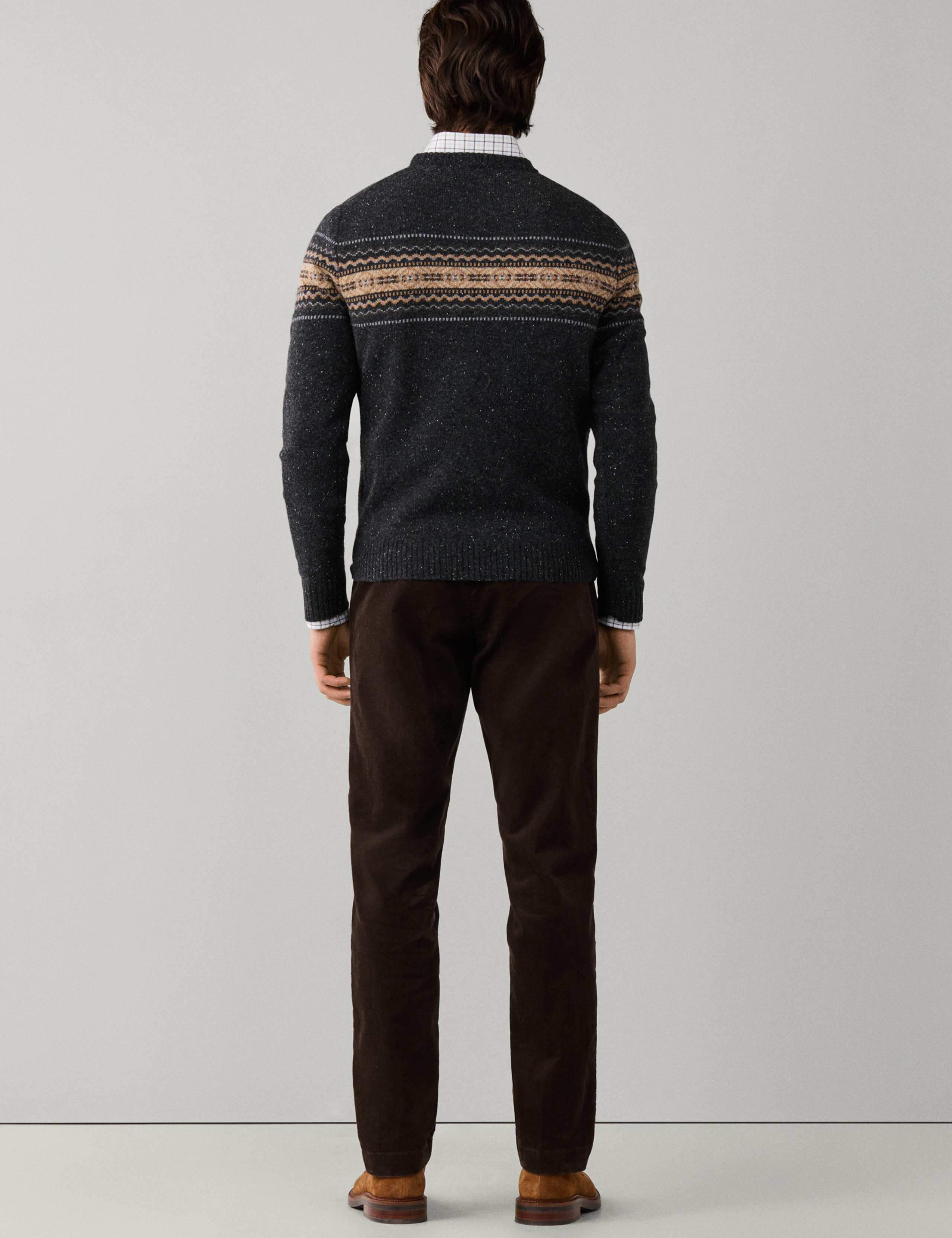 Pure Merino Wool Fair Isle Crew Neck Jumper 4 of 7