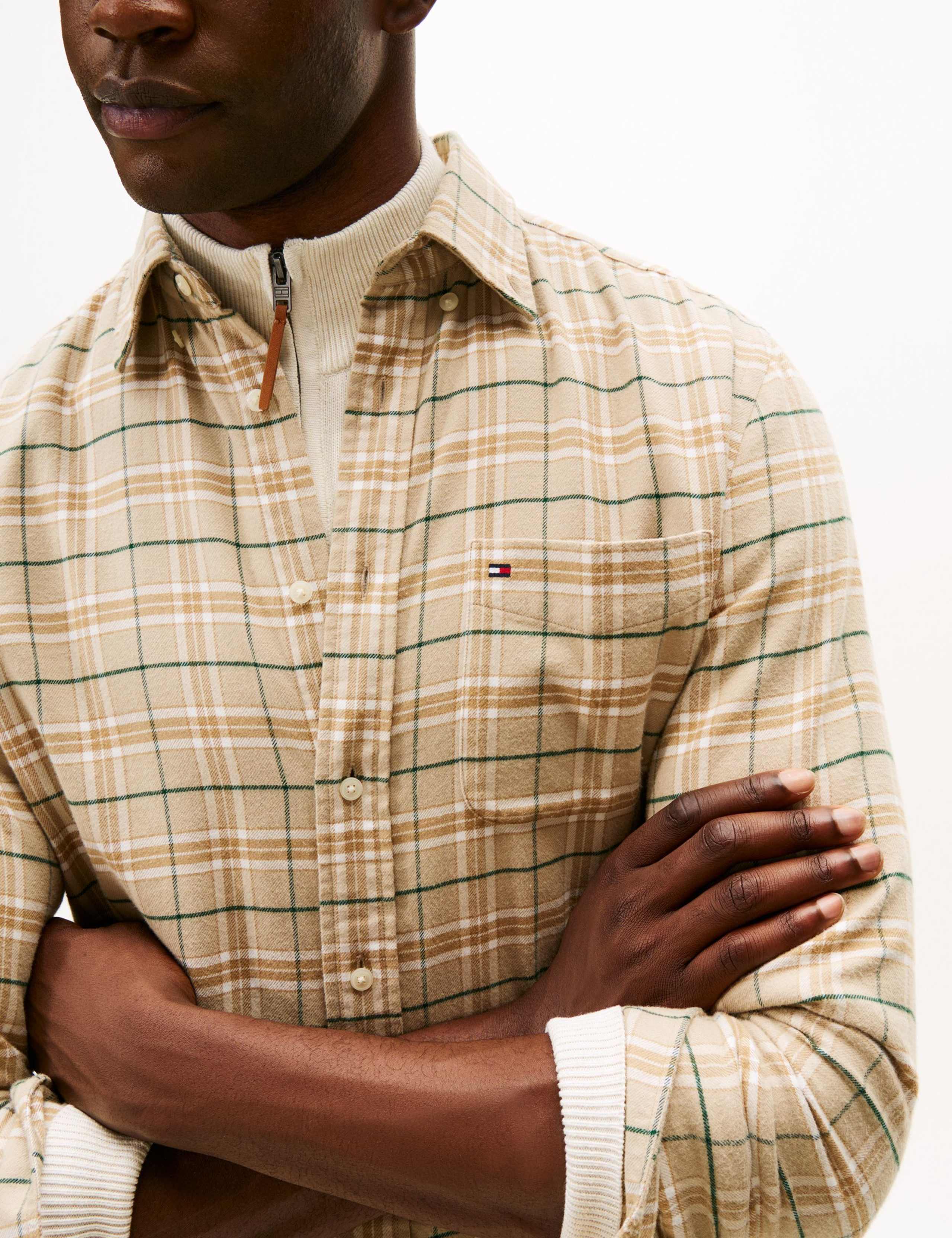 Regular Fit Brushed Cotton Checked Shirt 5 of 5