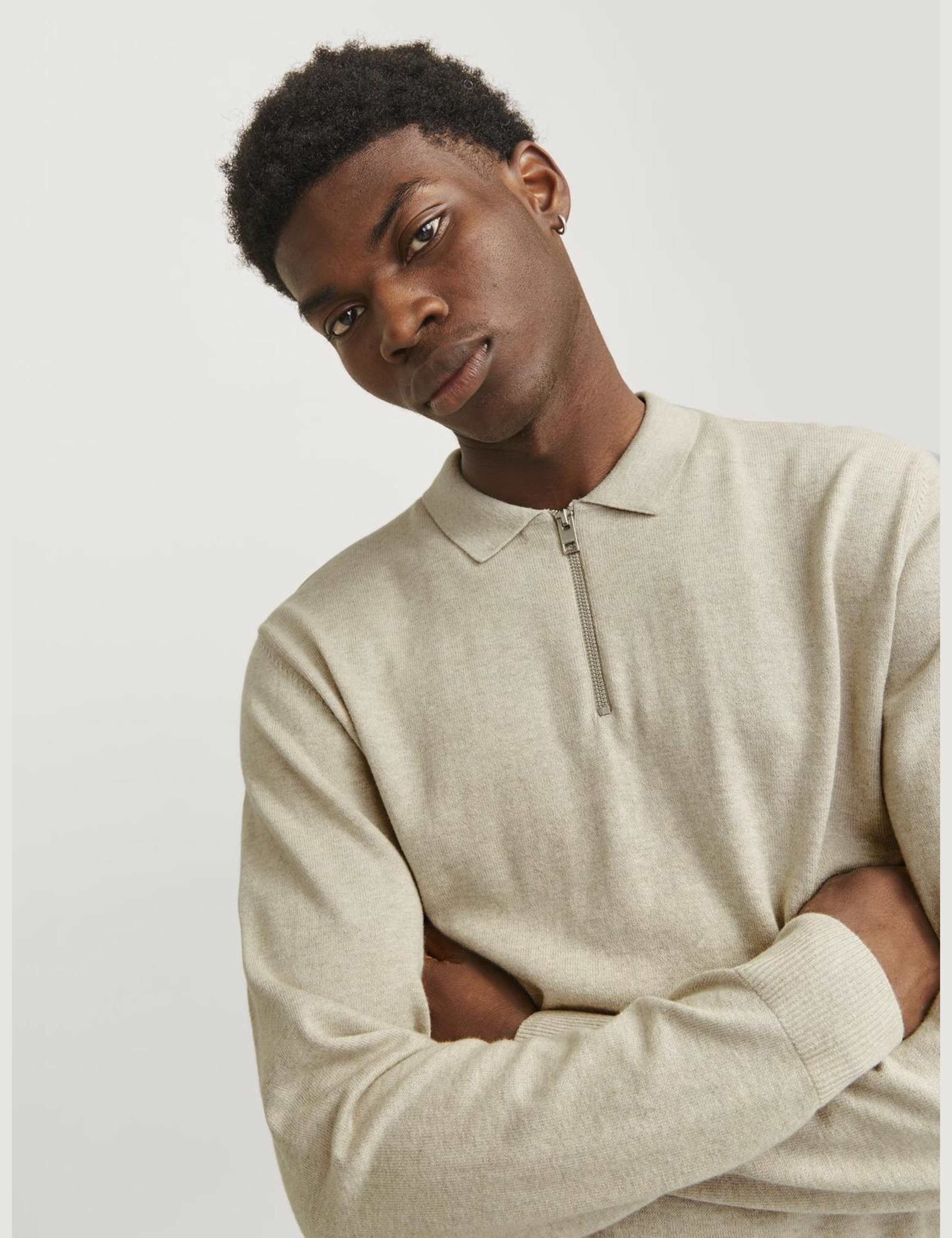 Cotton Rich Half Zip Knitted Jumper 3 of 7