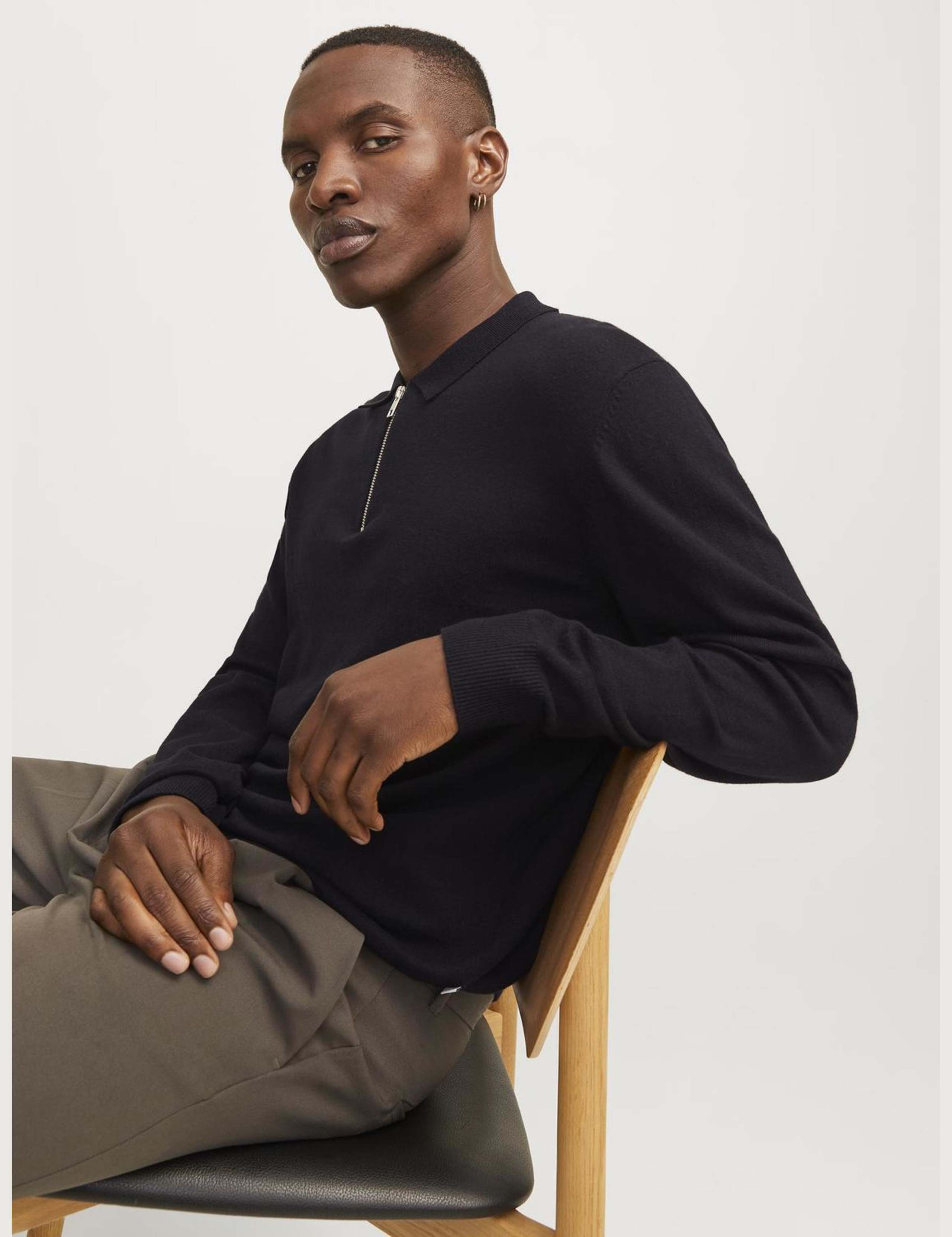Cotton Rich Half Zip Knitted Jumper 3 of 7