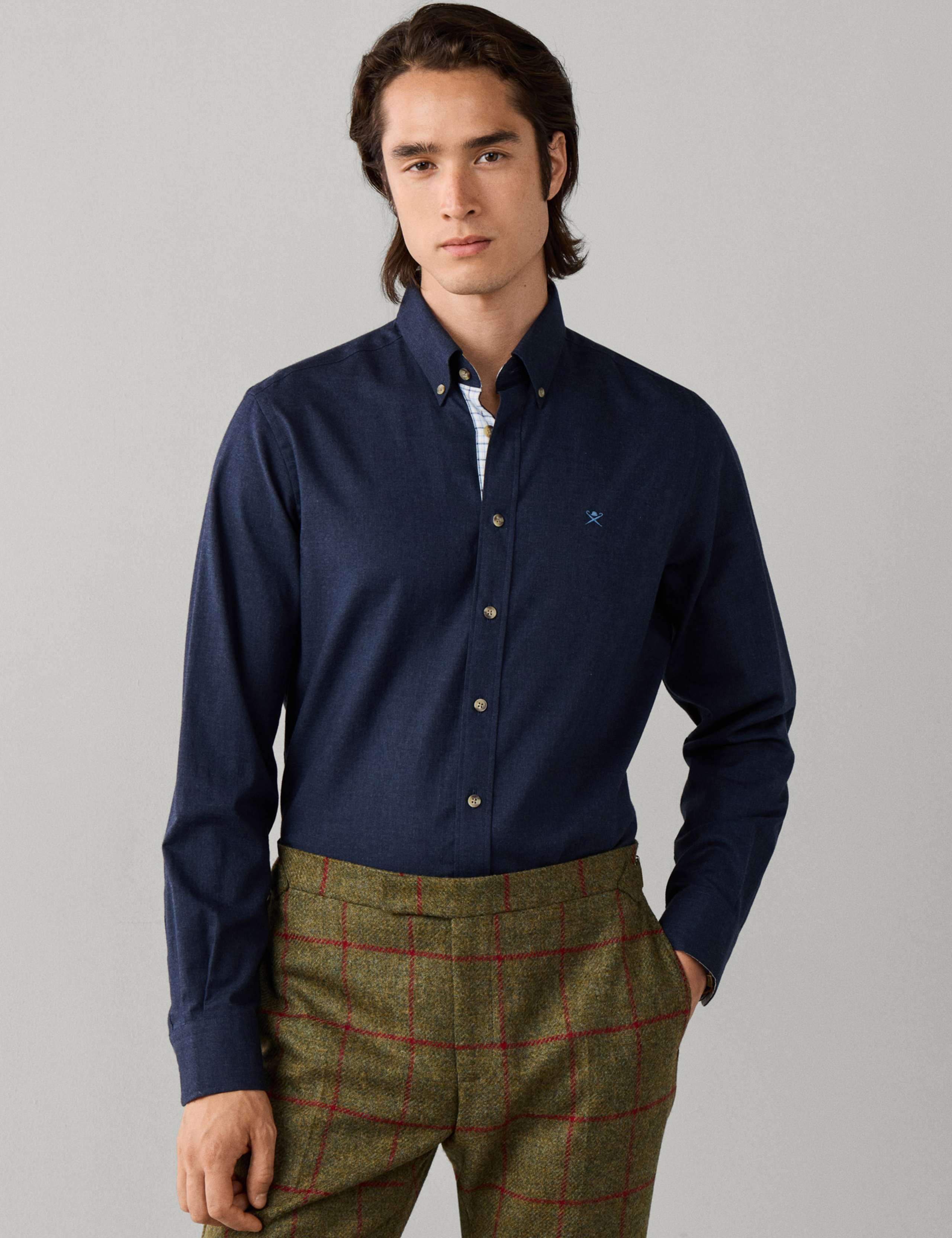 Tailored Fit Pure Cotton Flannel Shirt 1 of 6