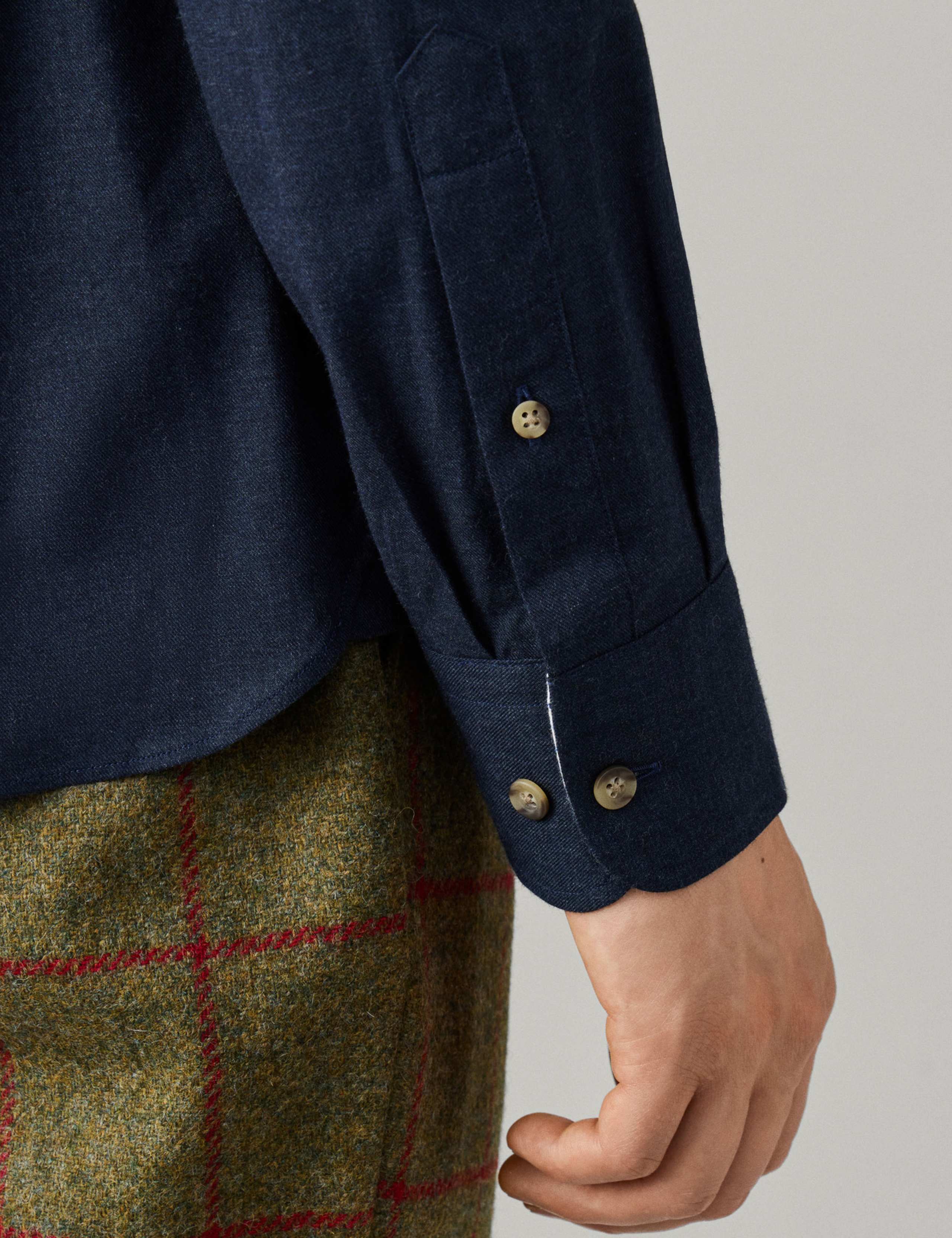 Tailored Fit Pure Cotton Flannel Shirt 5 of 6