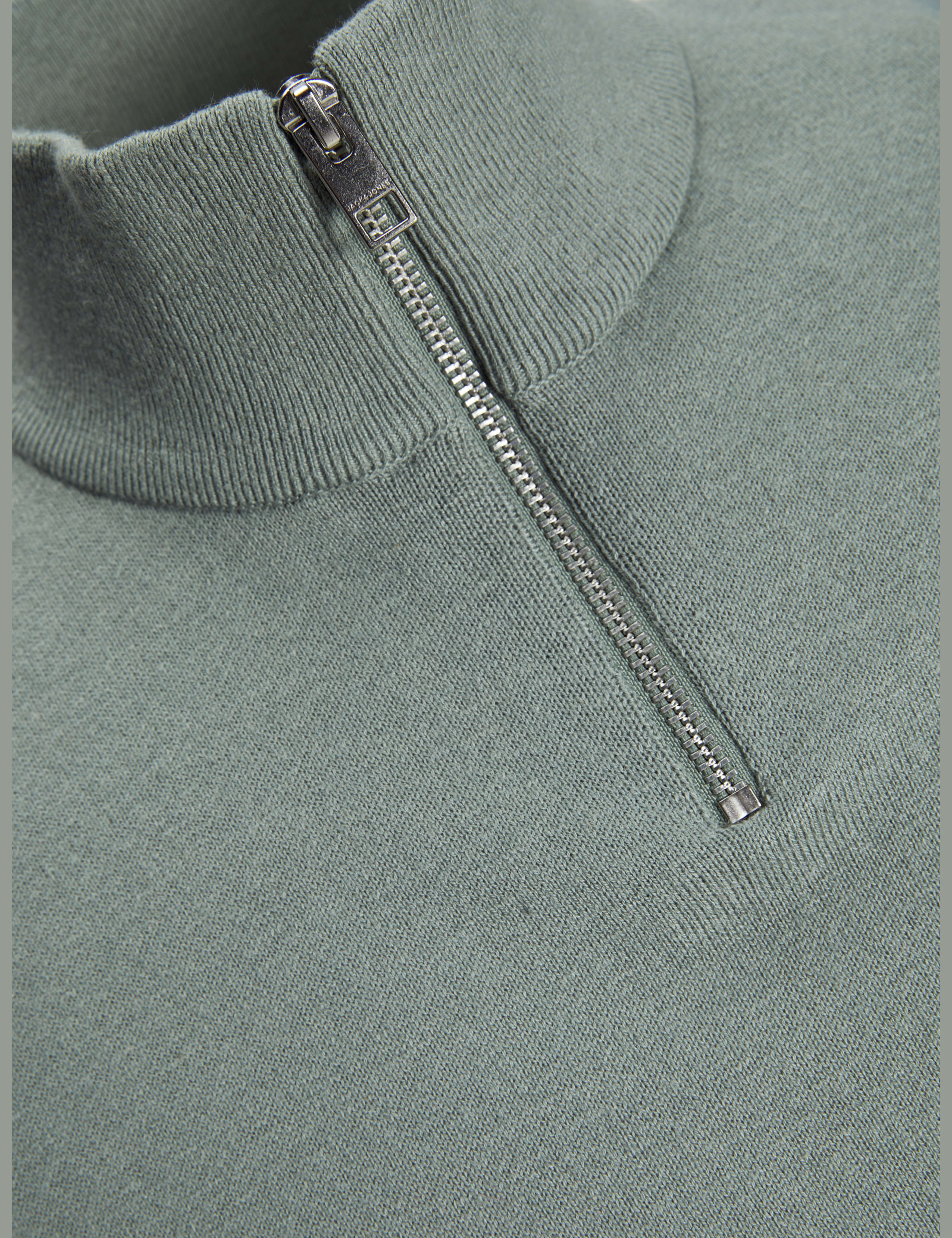 Cotton Rich Funnel Neck Half Zip Jumper 9 of 9