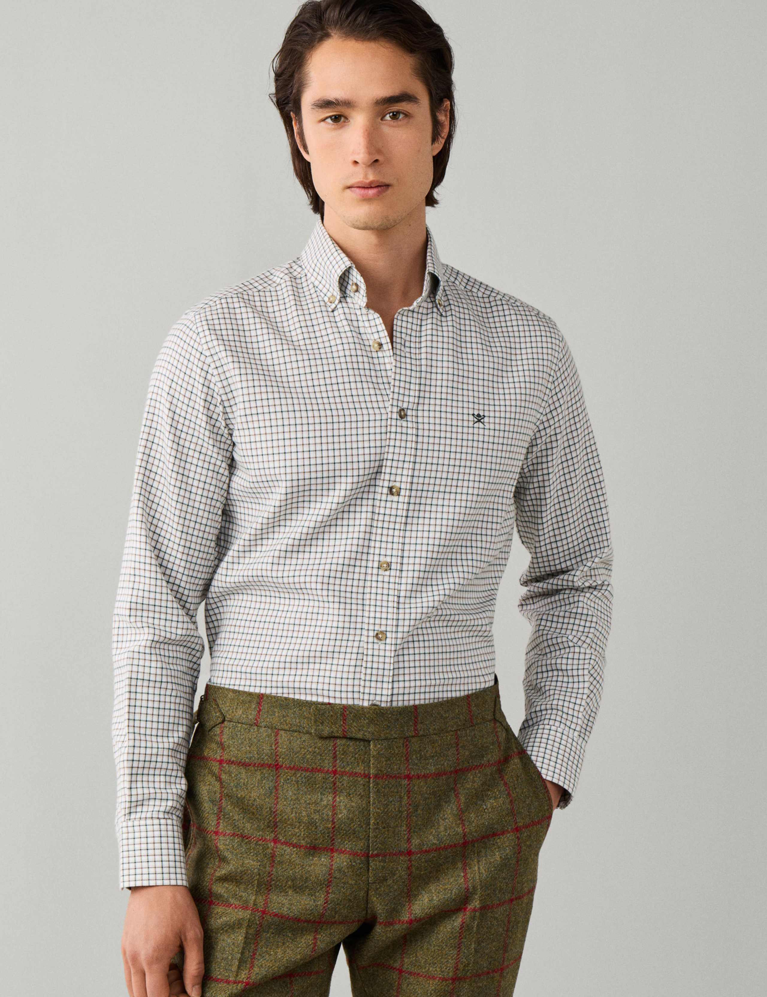 Tailored Fit Pure Cotton Check Flannel Shirt 1 of 7