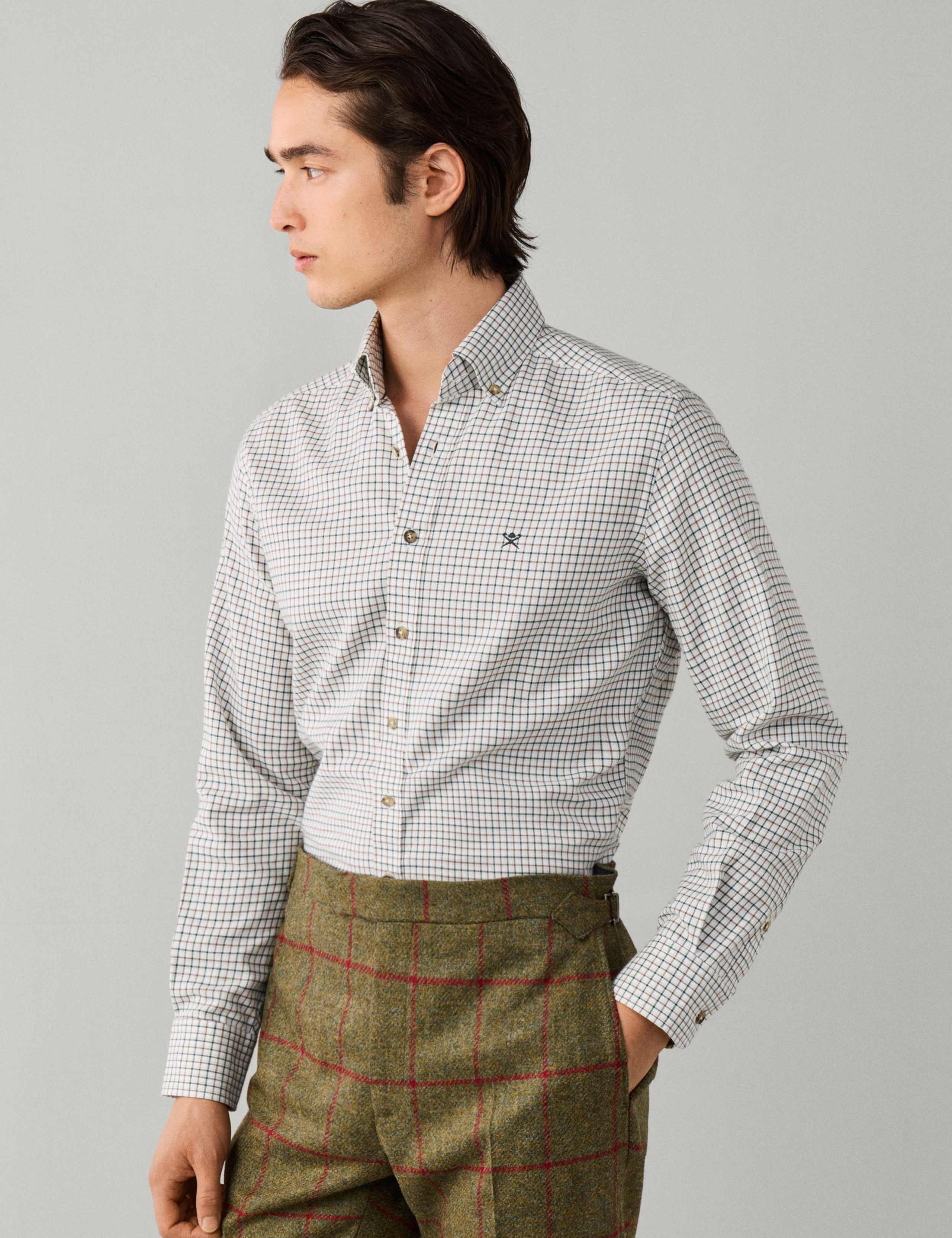 Tailored Fit Pure Cotton Check Flannel Shirt 4 of 7