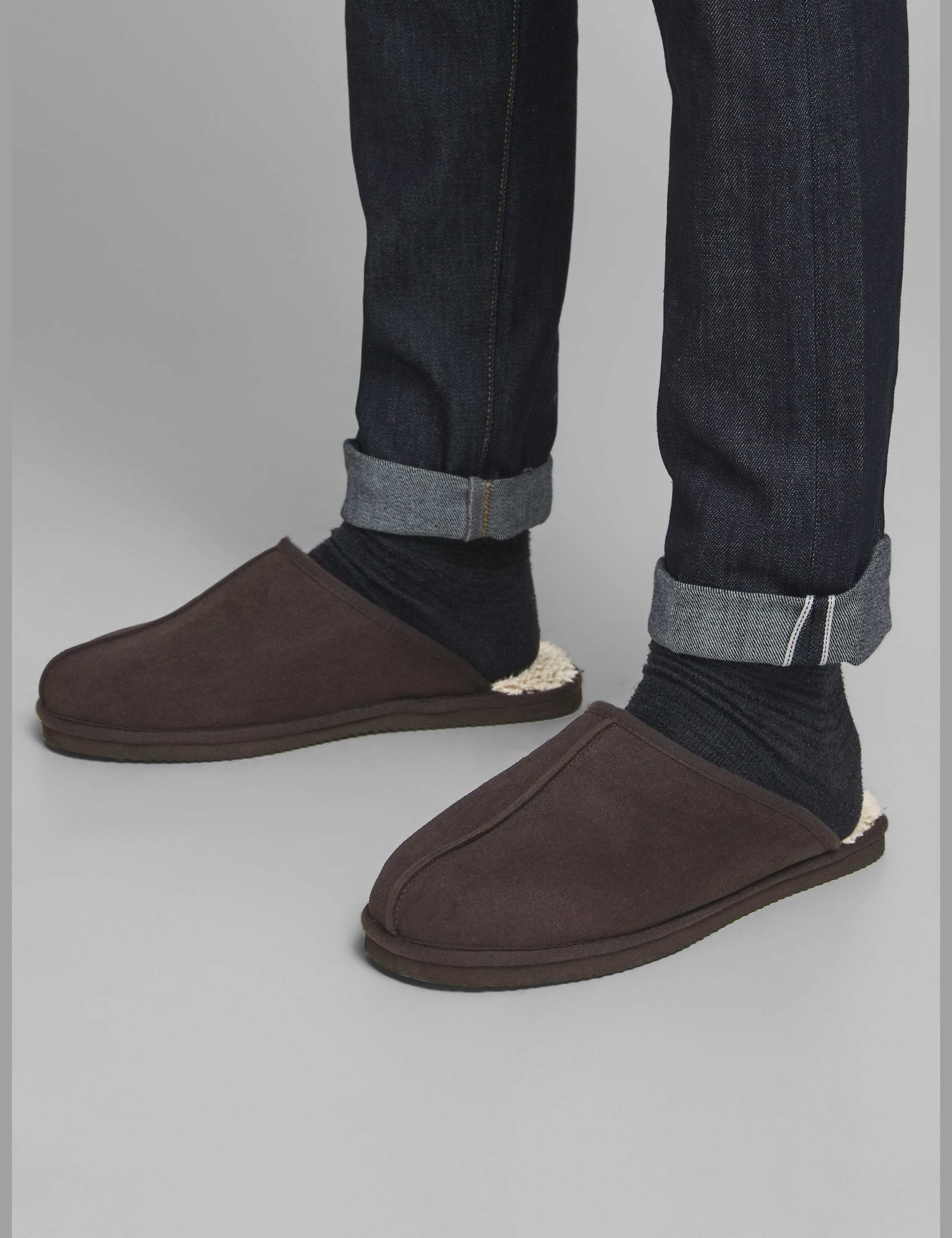 Faux Suede Fleece Lined Mule Slippers 5 of 7