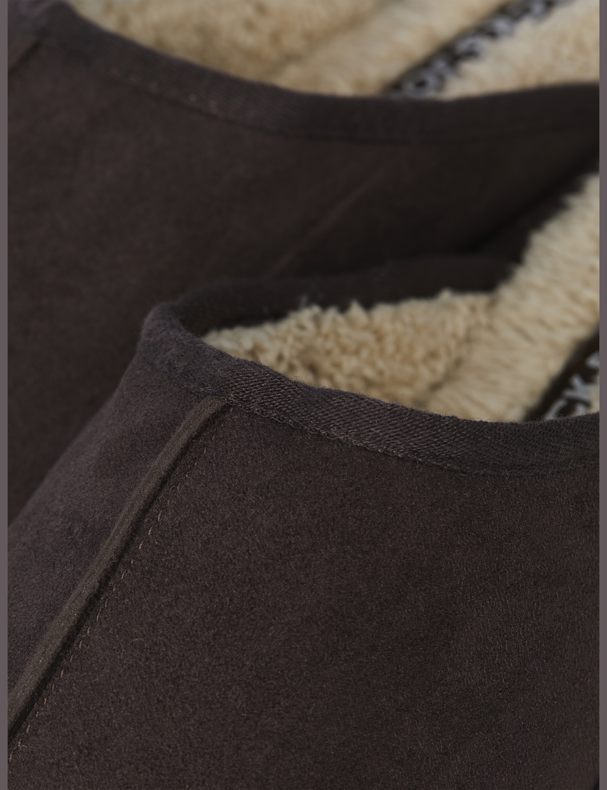Faux Suede Fleece Lined Mule Slippers 6 of 7
