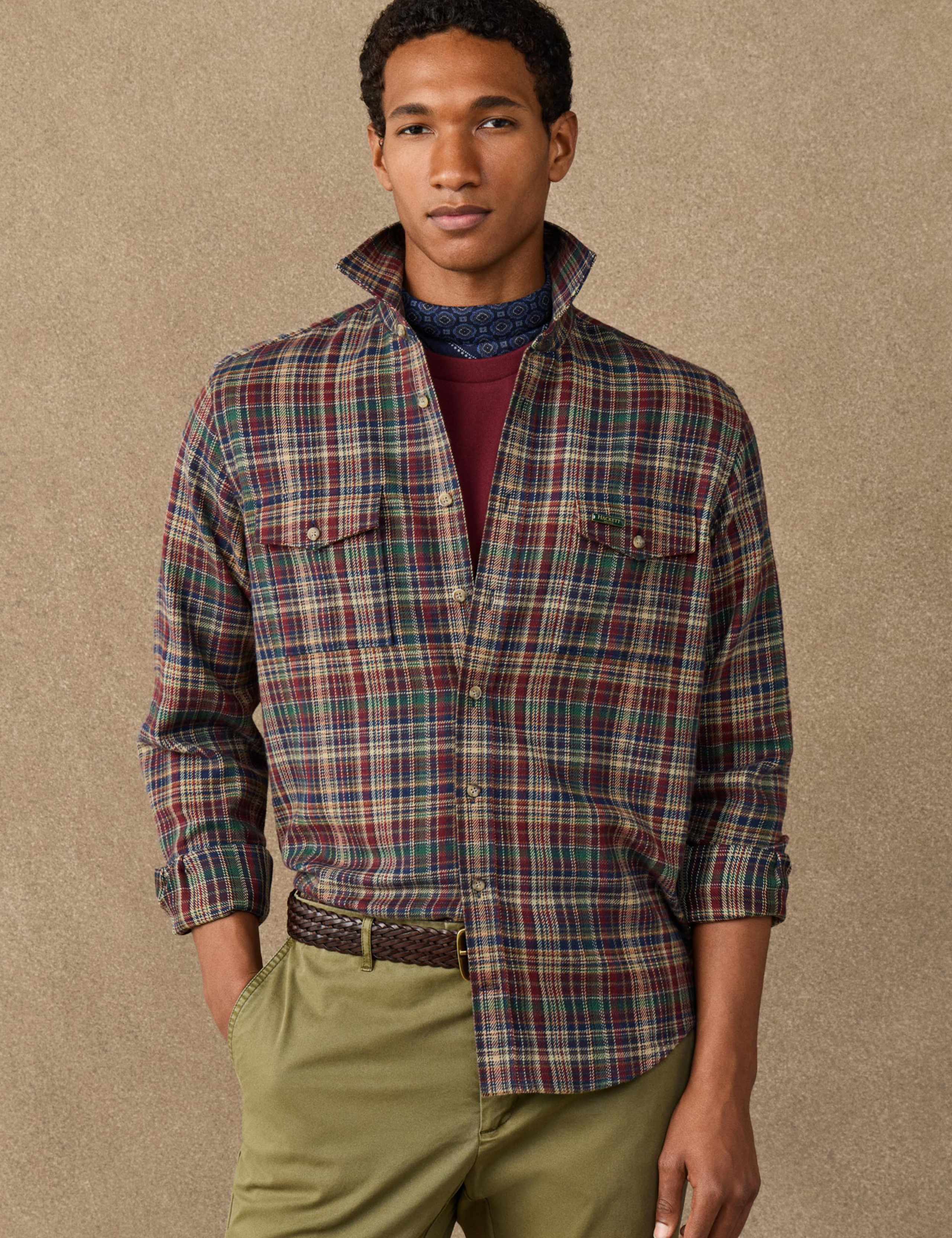 Regular Fit Pure Cotton Check Flannel Shirt 2 of 8