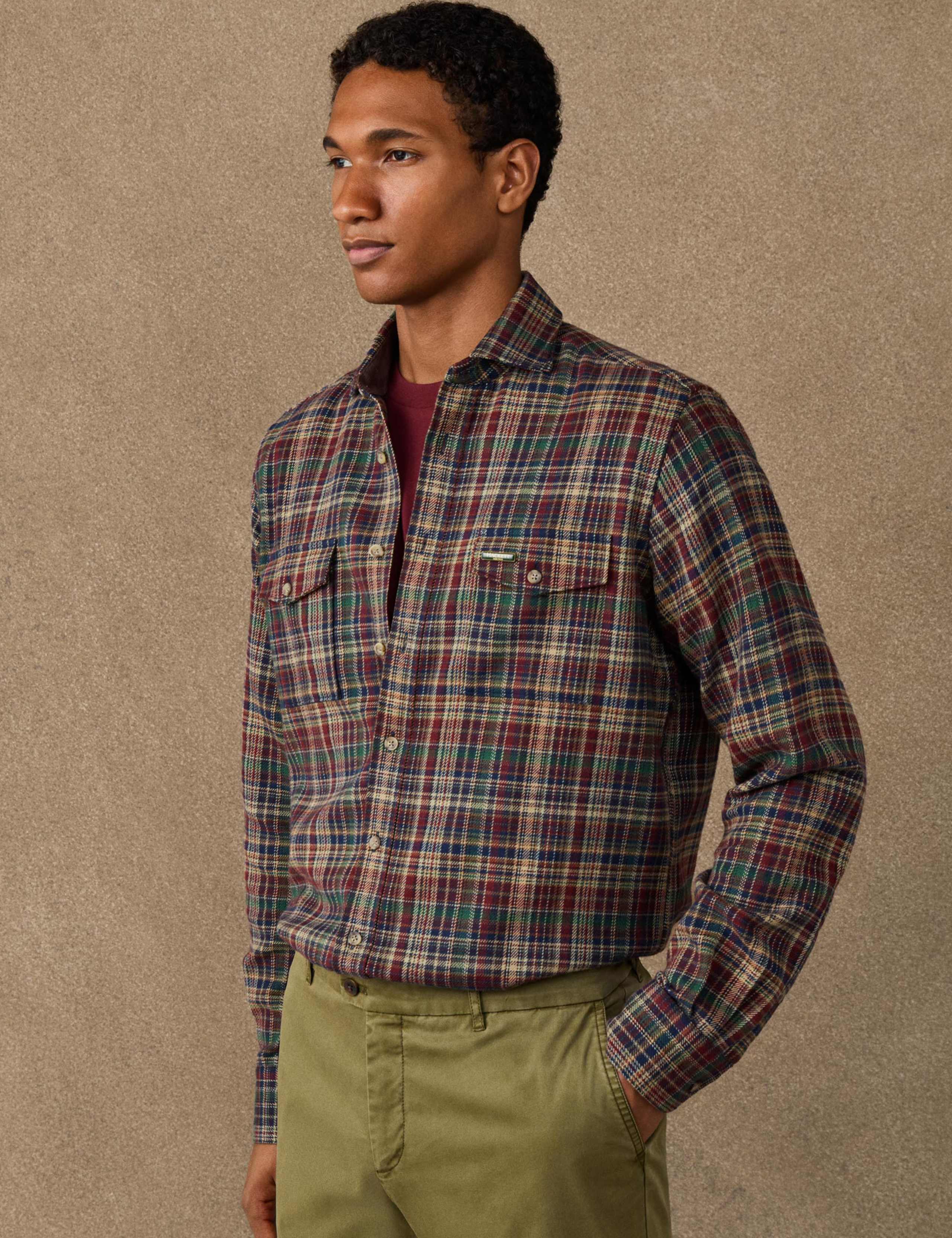 Regular Fit Pure Cotton Check Flannel Shirt 3 of 8