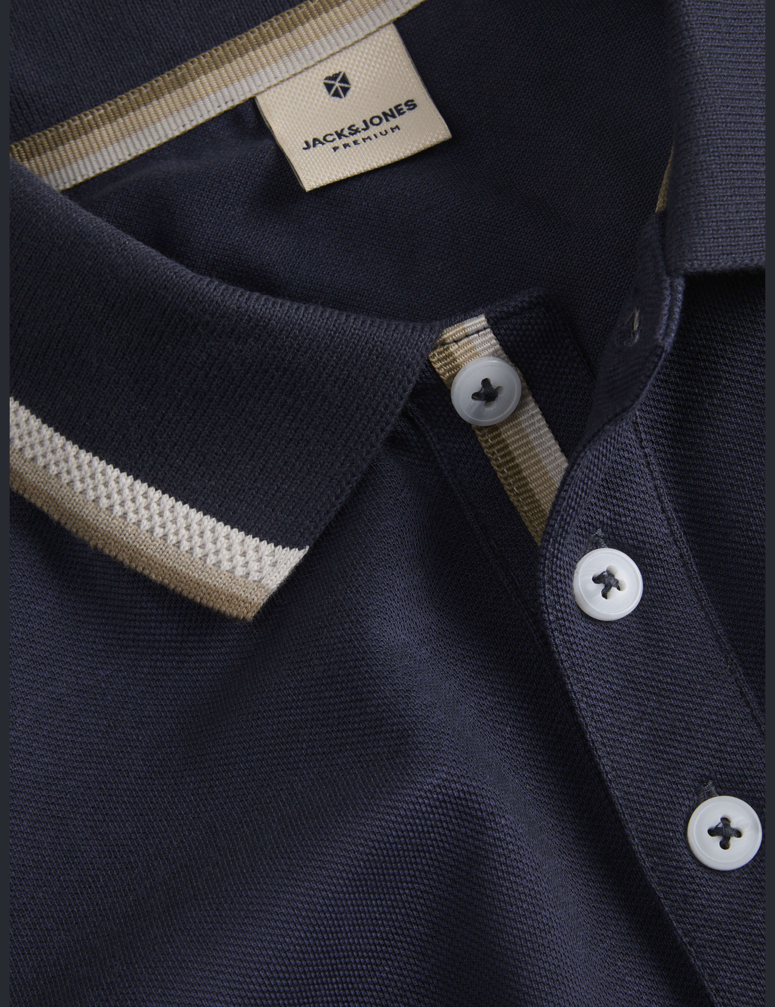 Cotton Blend Long Sleeve Polo Shirt 2 of 3