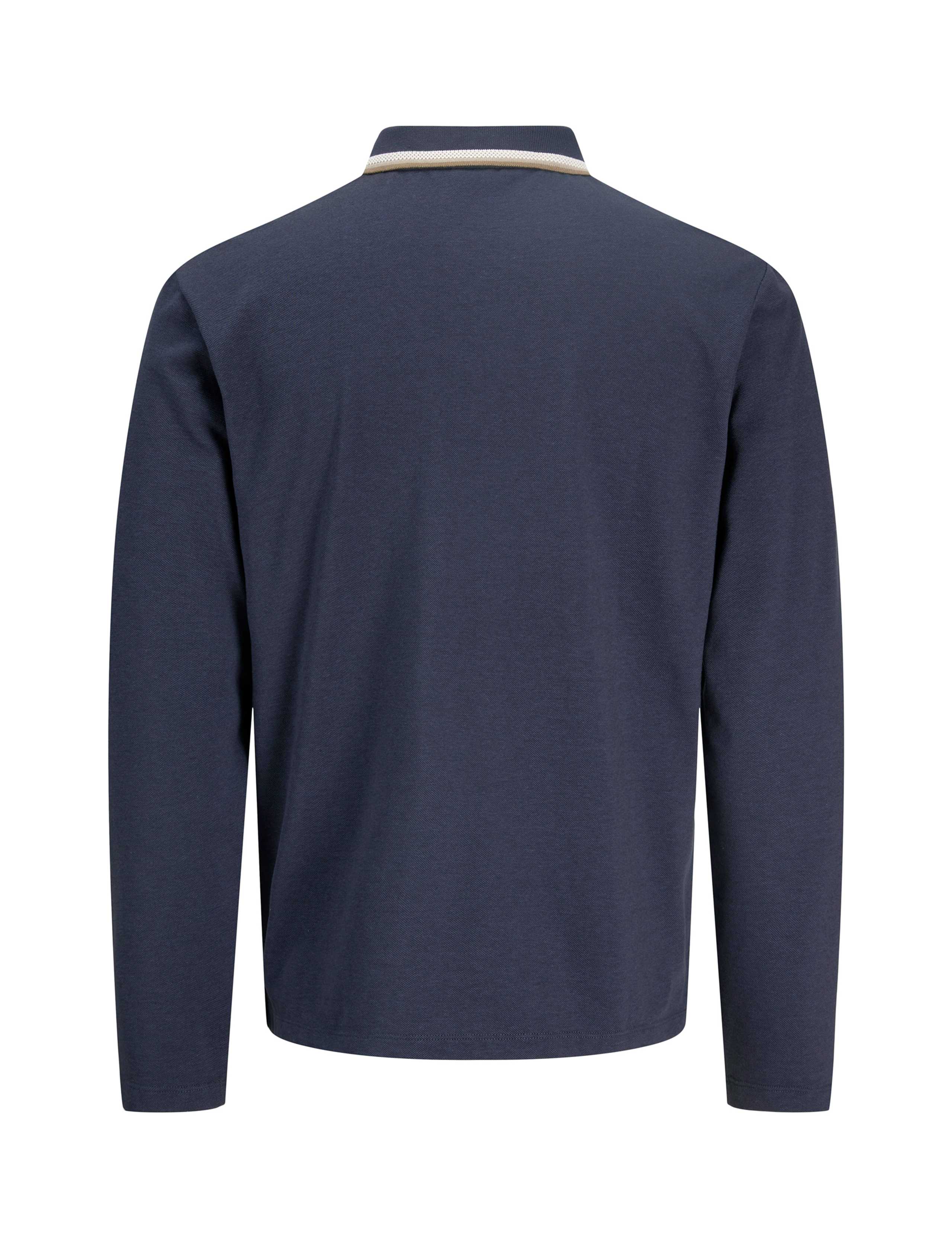 Cotton Blend Long Sleeve Polo Shirt 6 of 6