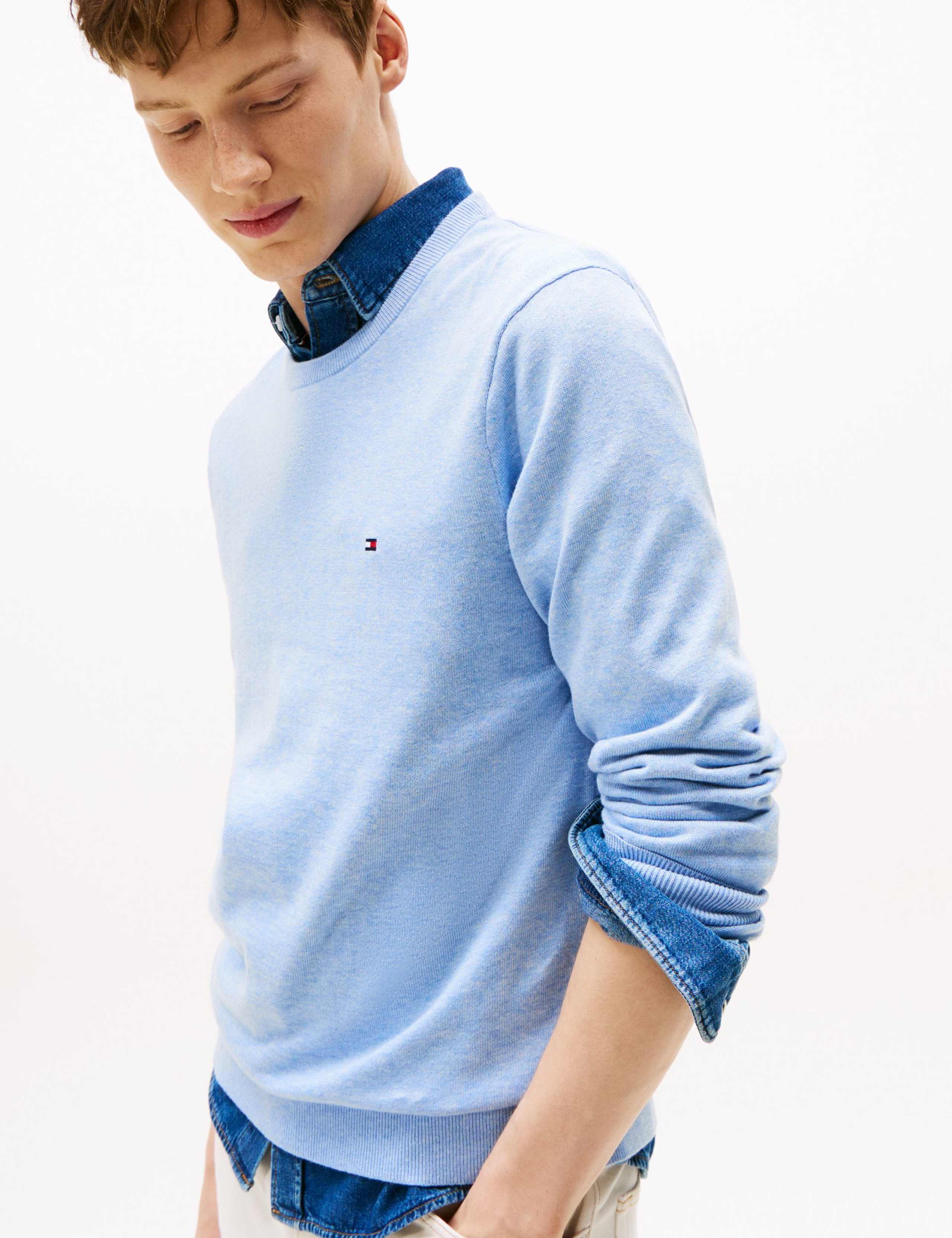 Essential Pure Cotton Crew Neck Jumper 4 of 7