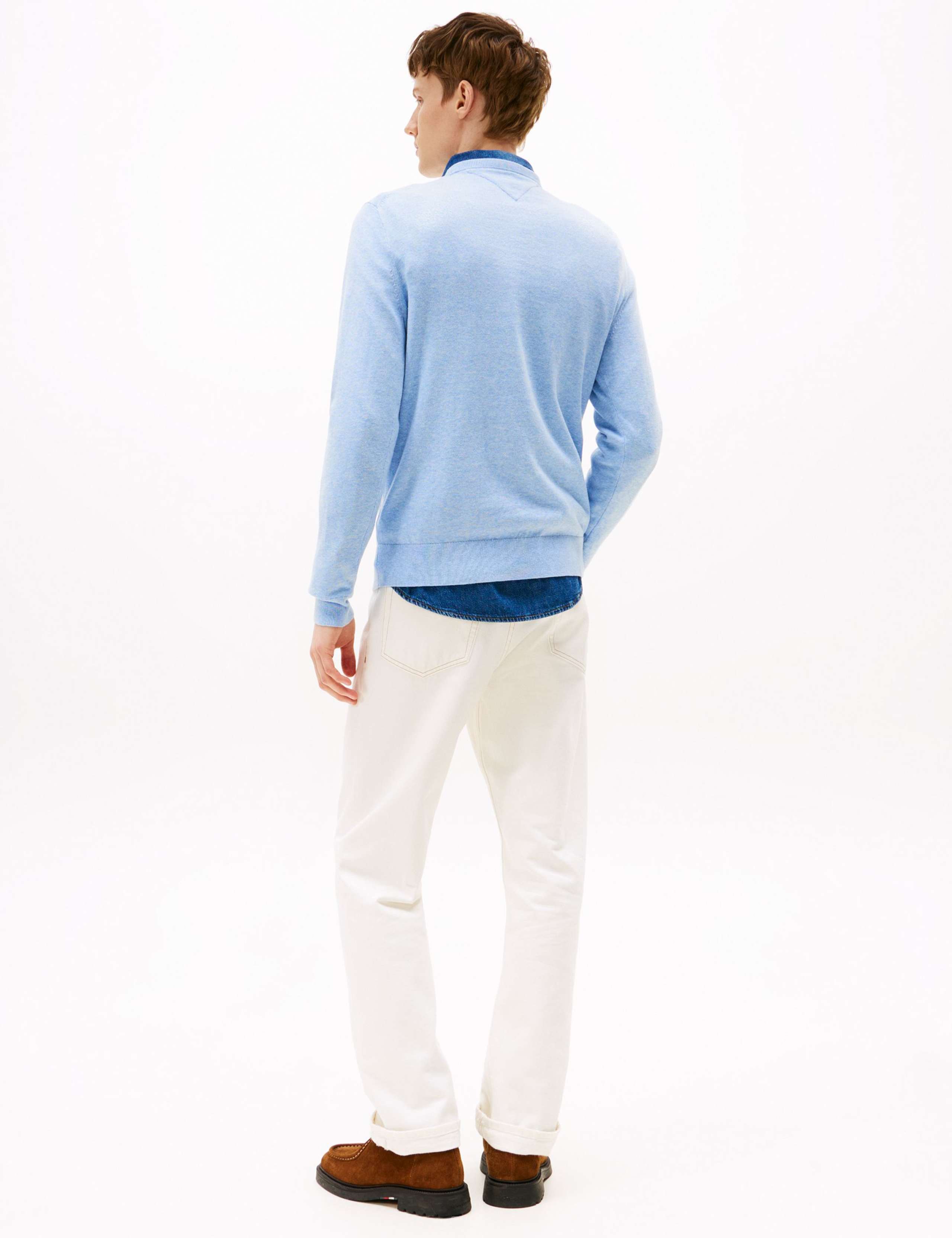 Essential Pure Cotton Crew Neck Jumper 5 of 7
