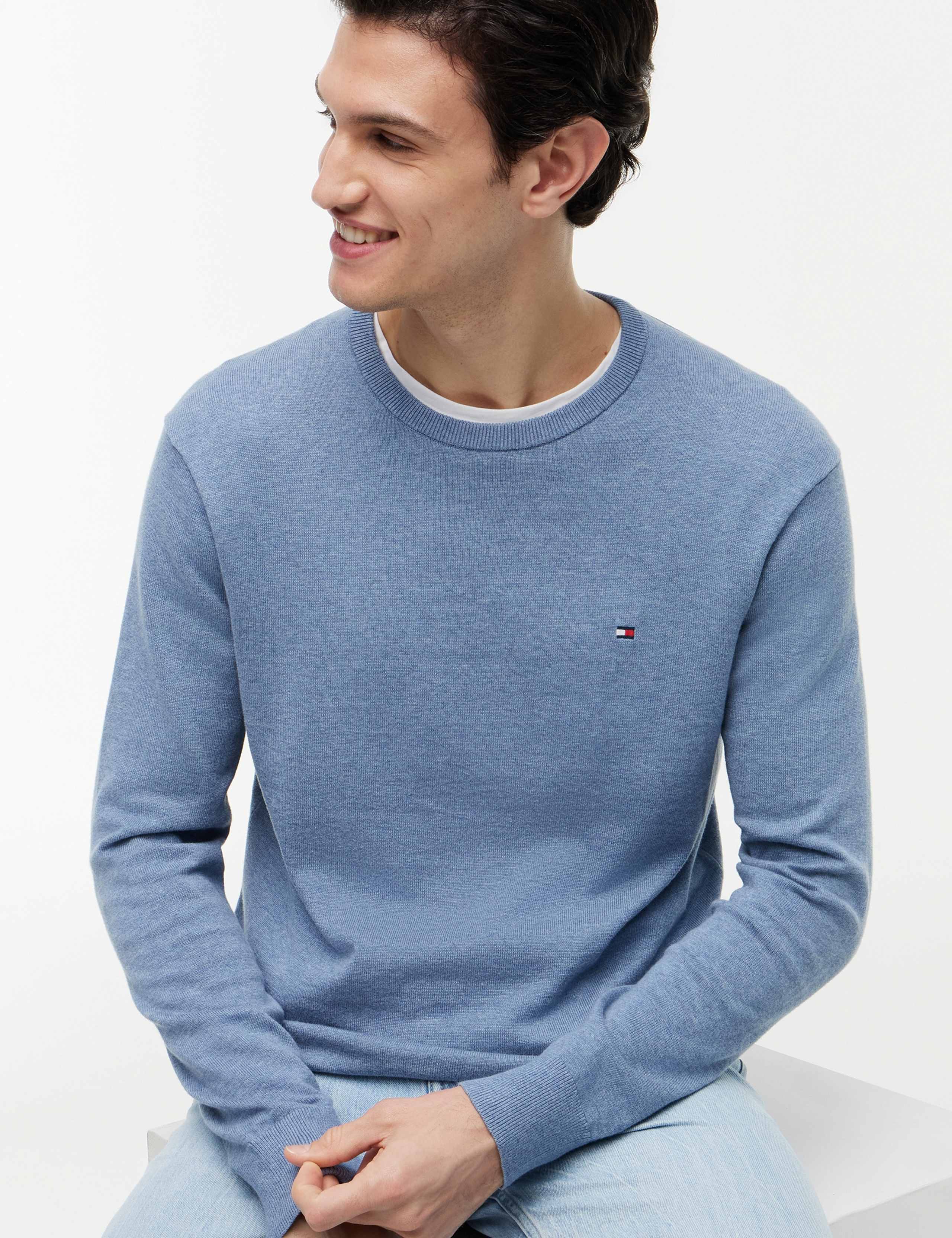 Essential Pure Cotton Crew Neck Jumper 3 of 5