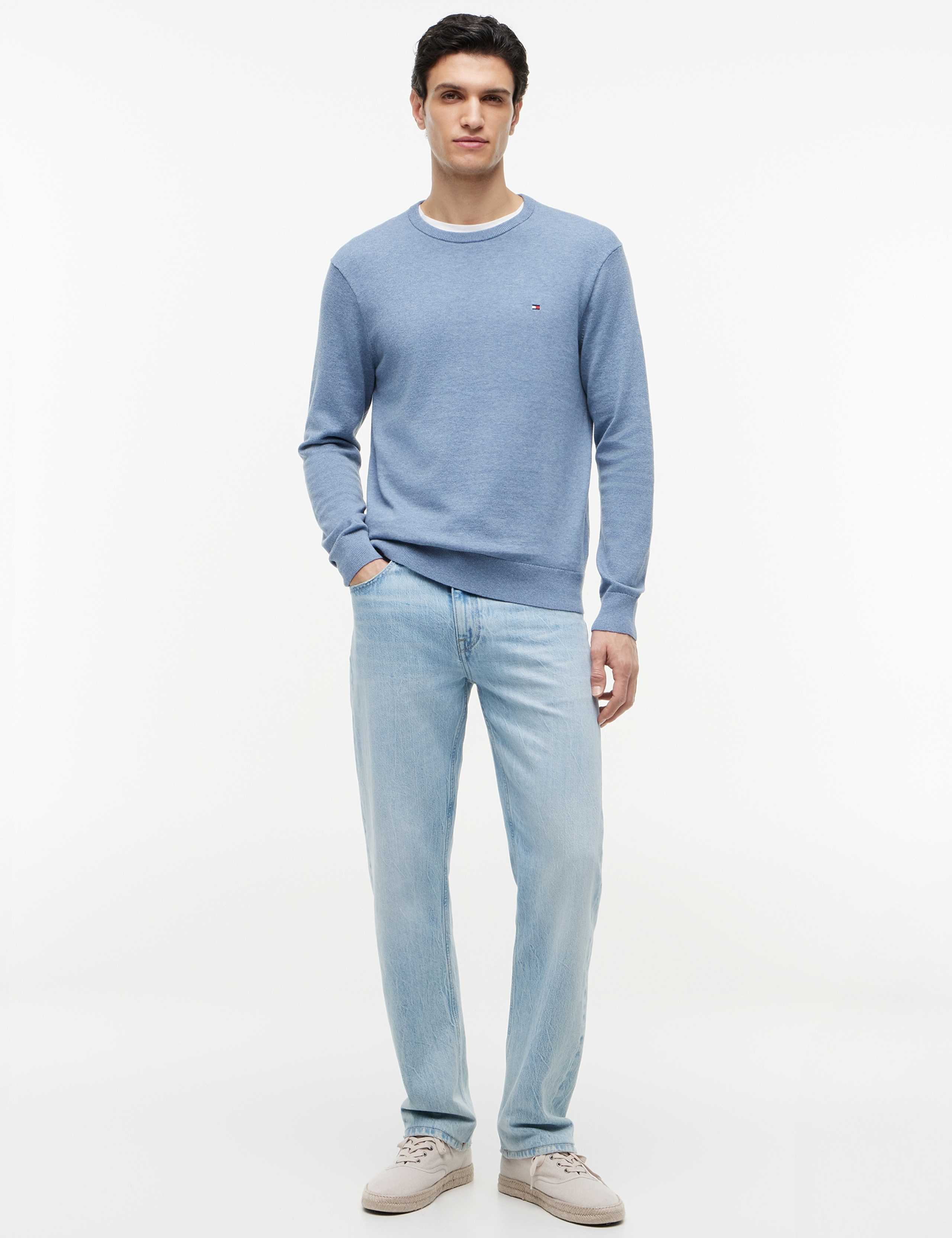 Essential Pure Cotton Crew Neck Jumper 4 of 5
