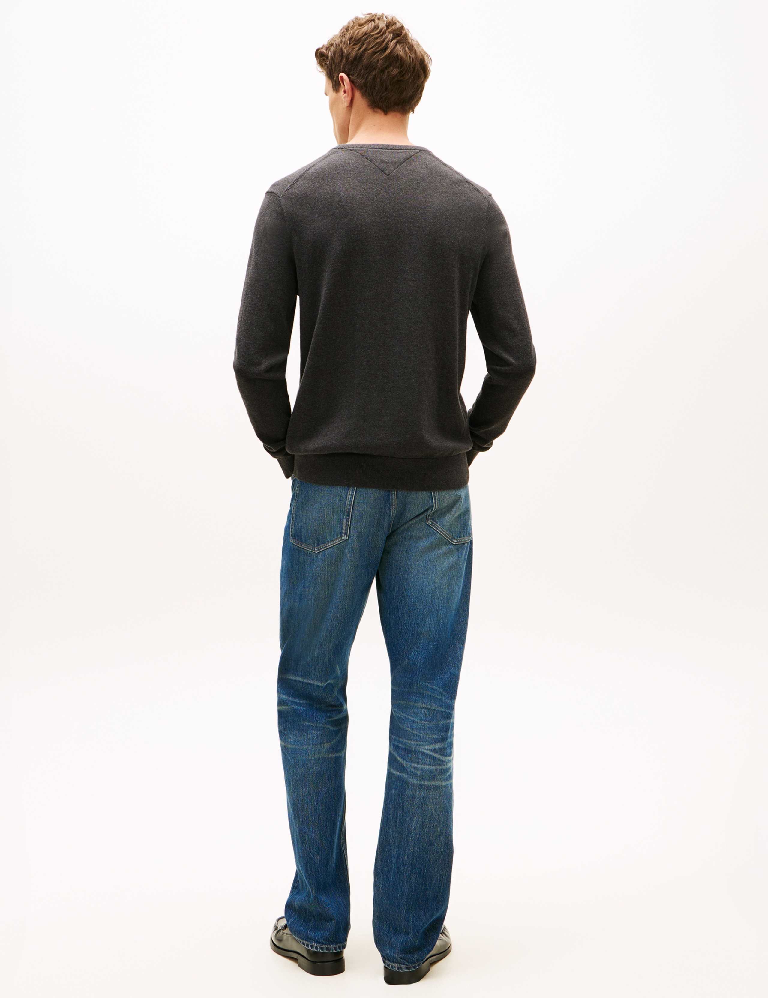 Essential Pure Cotton Crew Neck Jumper 4 of 5