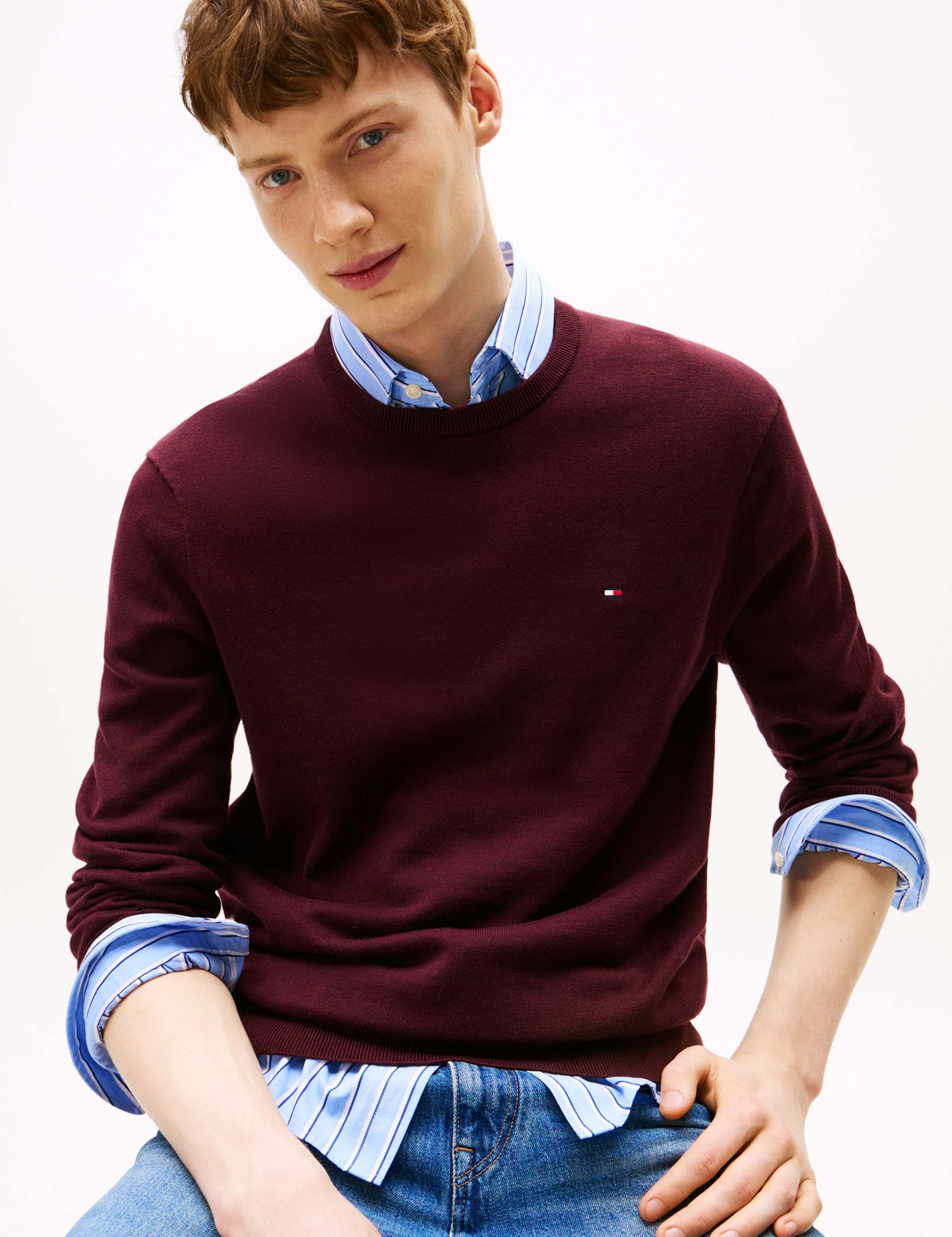 Essential Pure Cotton Crew Neck Jumper 3 of 5