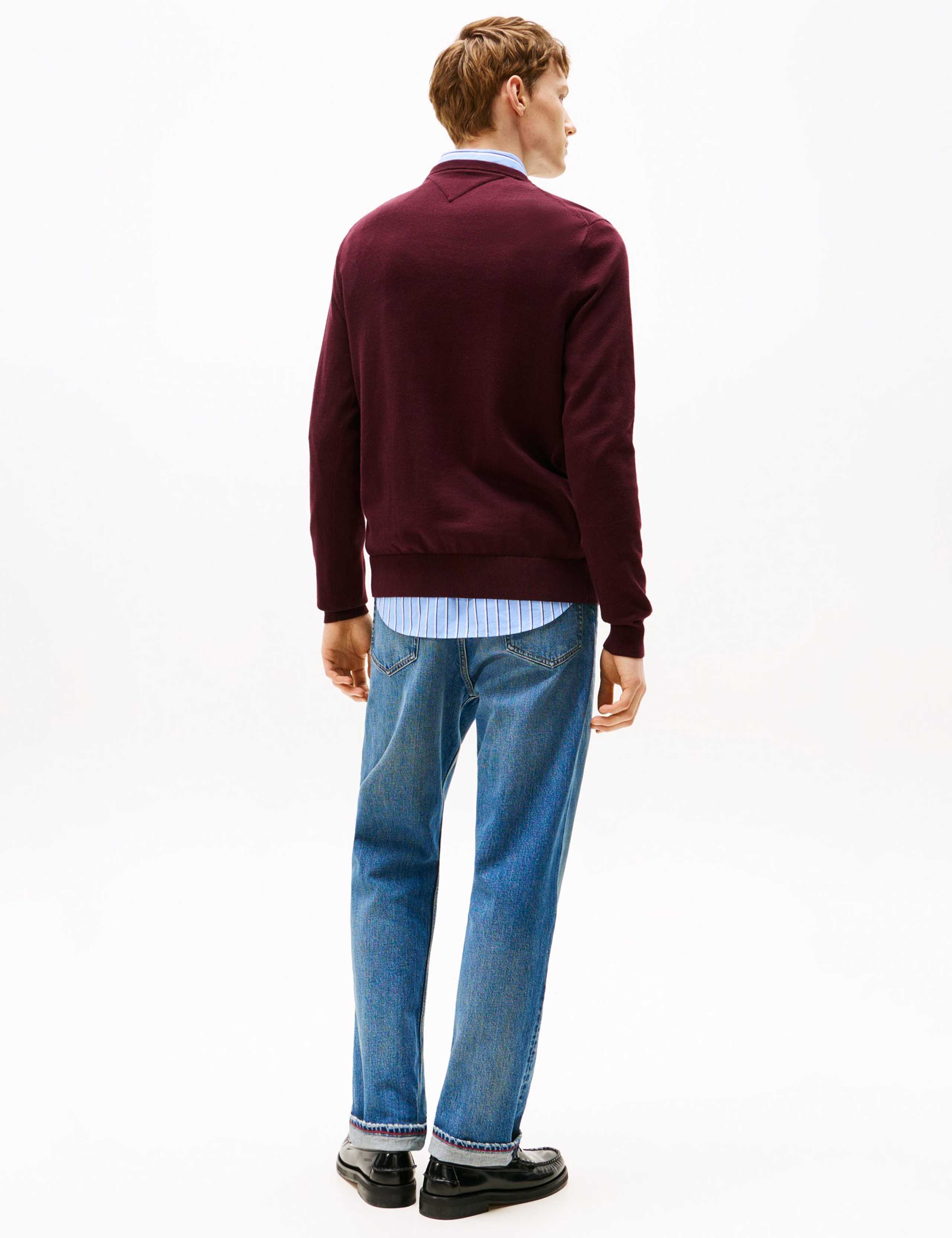 Essential Pure Cotton Crew Neck Jumper 4 of 5