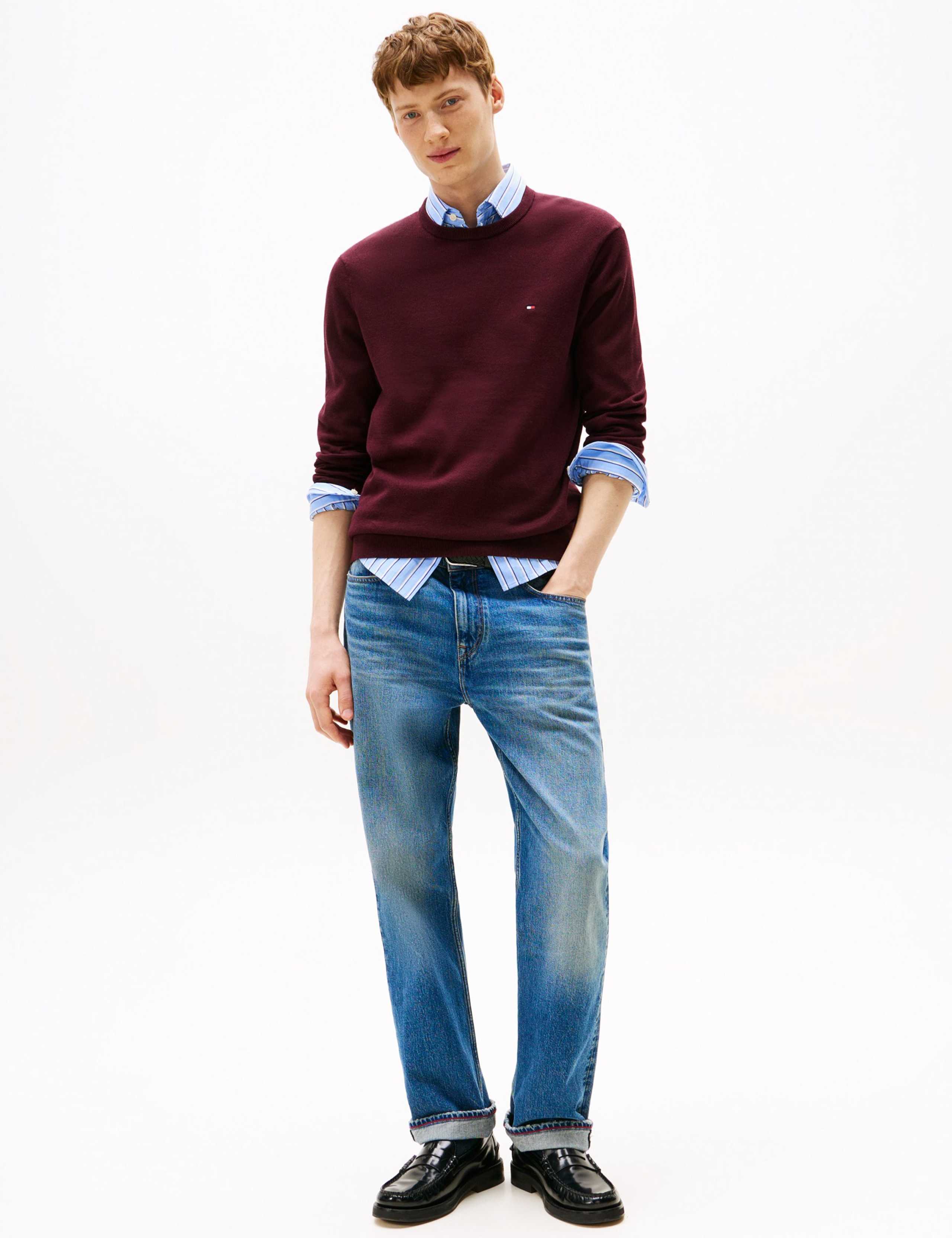 Essential Pure Cotton Crew Neck Jumper 5 of 5