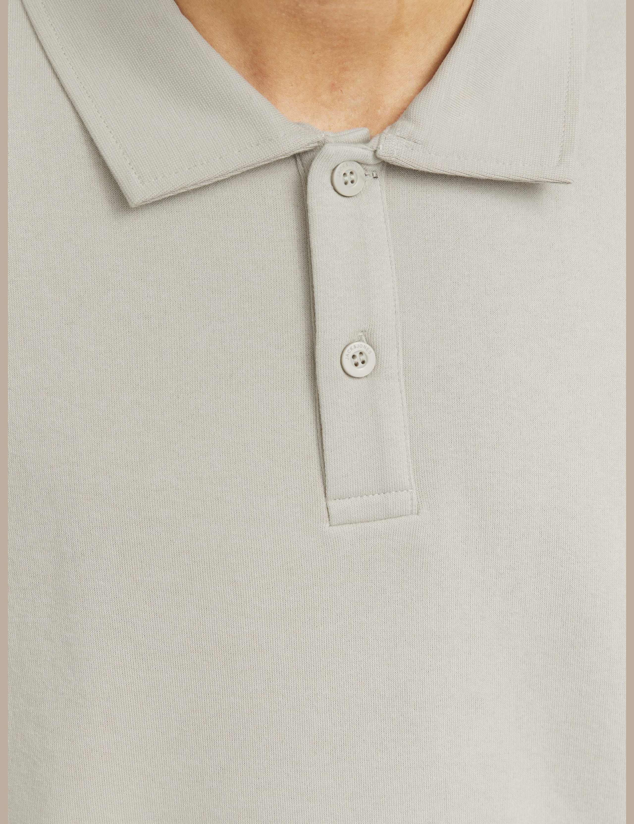 Cotton Blend Button Down Collar Long Sleeve Polo Shirt 6 of 7