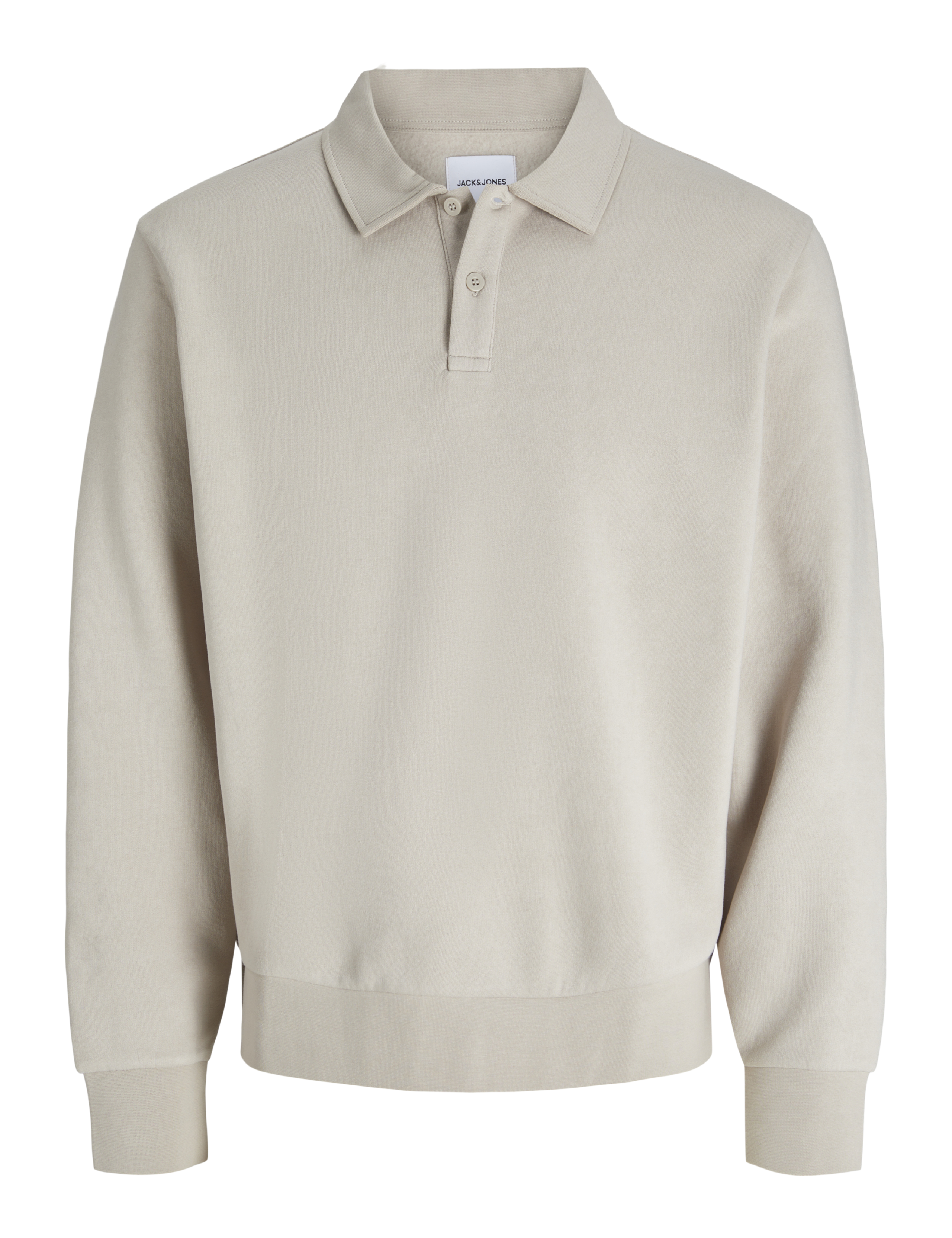 Cotton Blend Button Down Collar Long Sleeve Polo Shirt 2 of 7