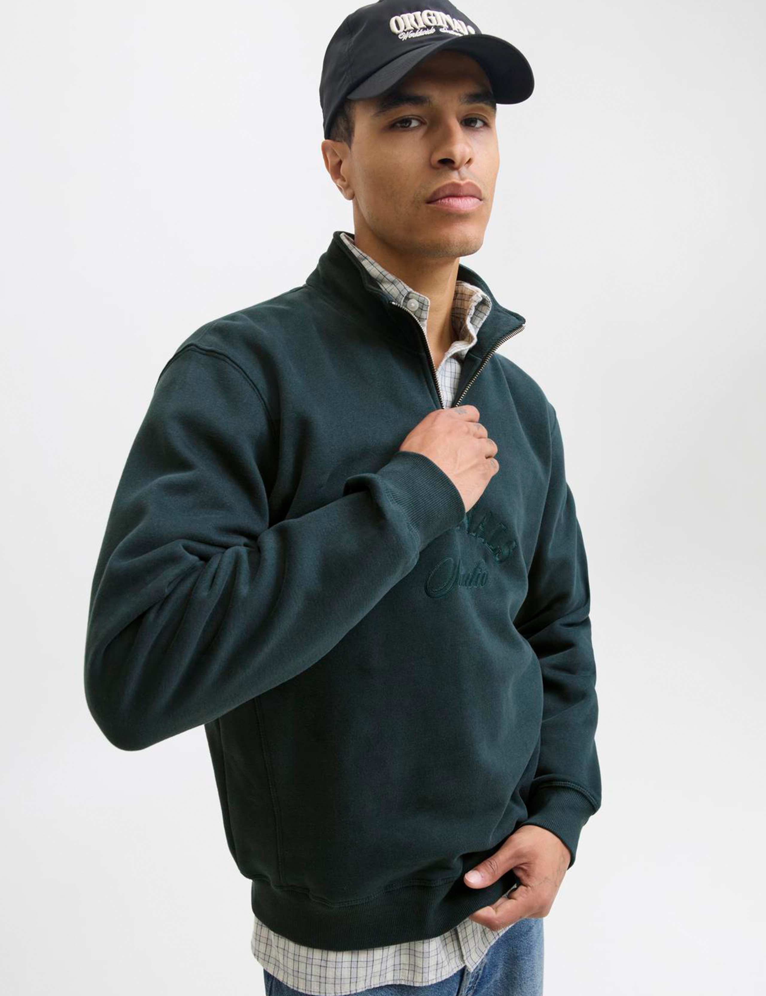 Cotton Rich Half Zip Sweatshirt 3 of 5