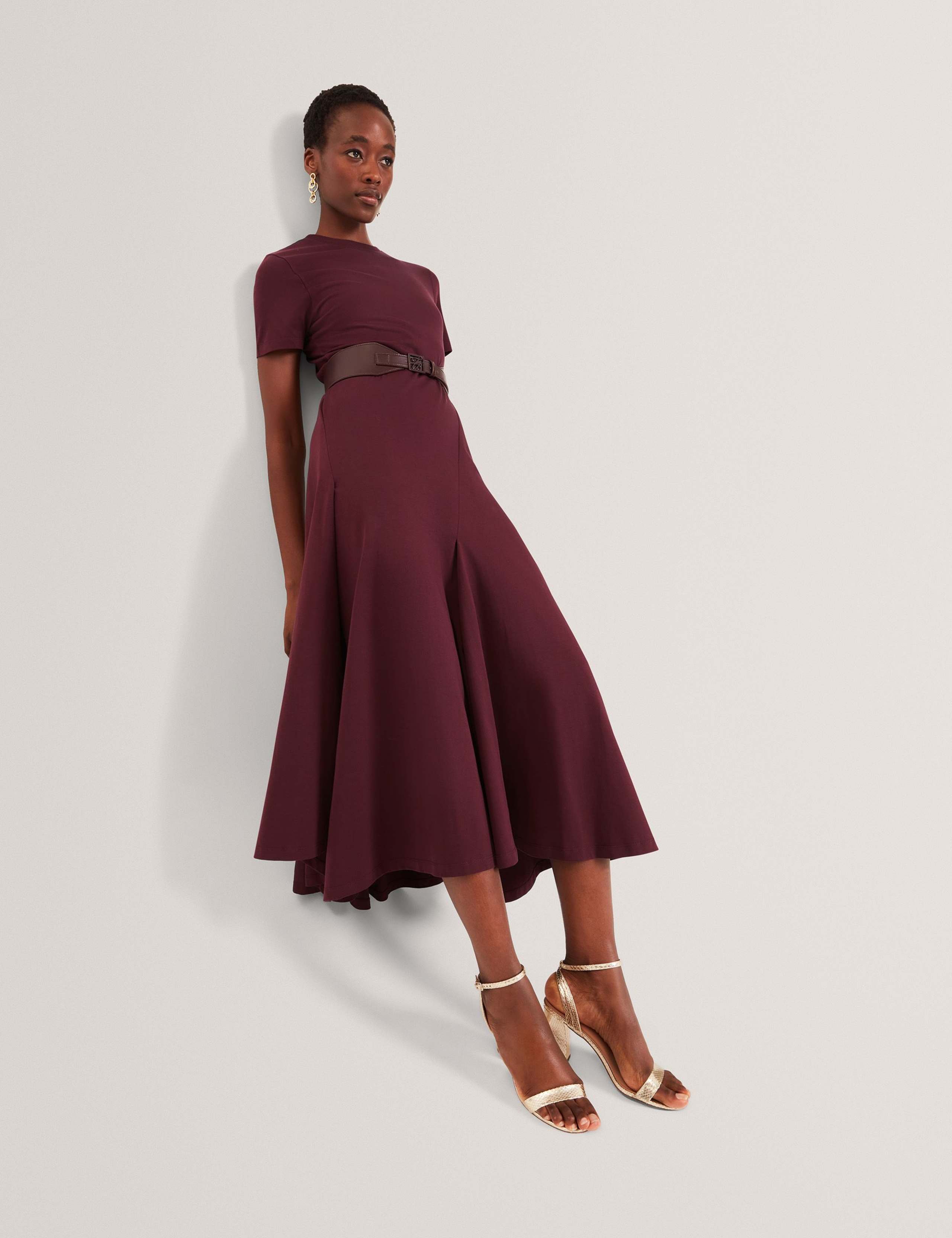Pure Cotton Jersey Midi Skater Dress 1 of 6