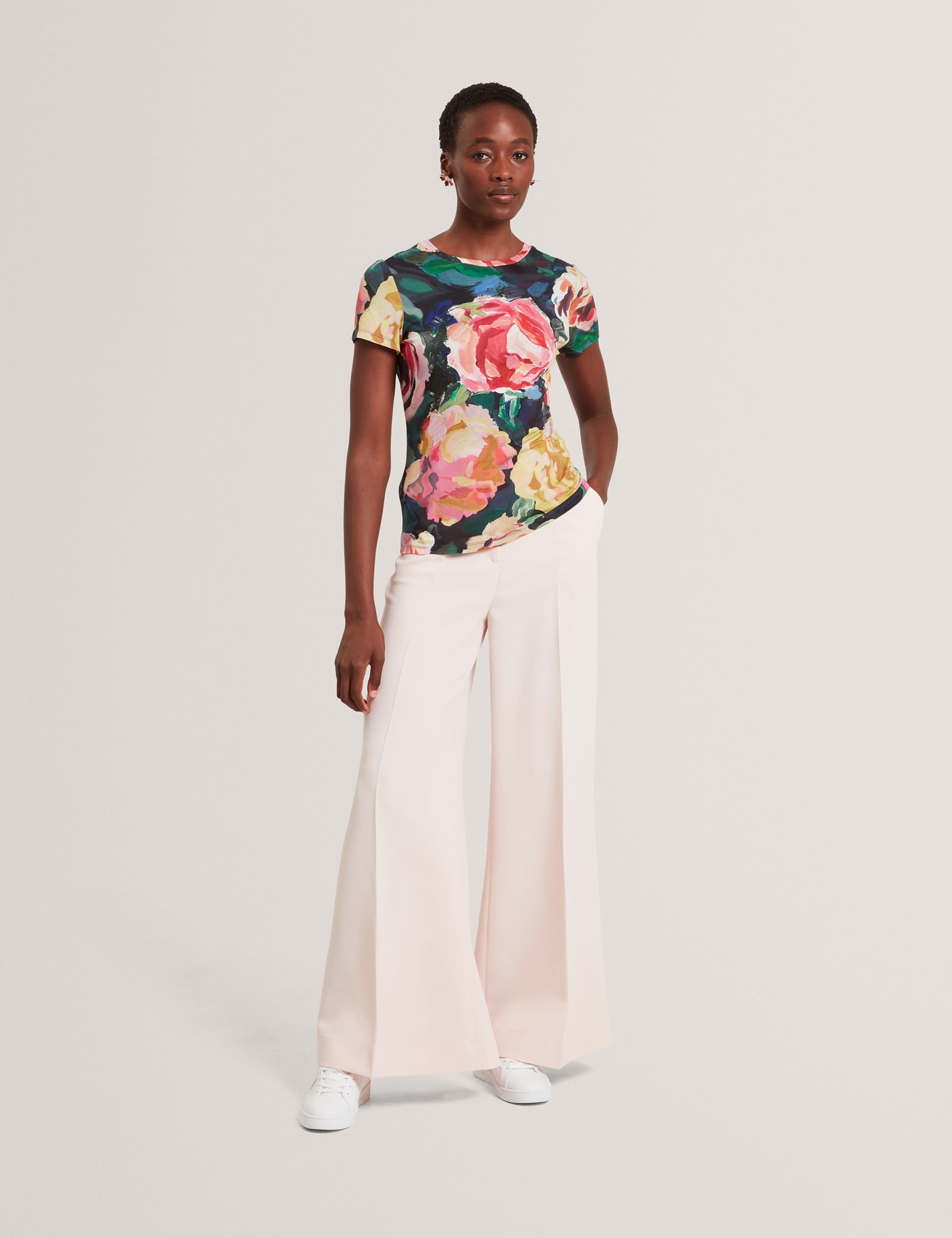 Floral Crew Neck Fitted Top 3 of 6