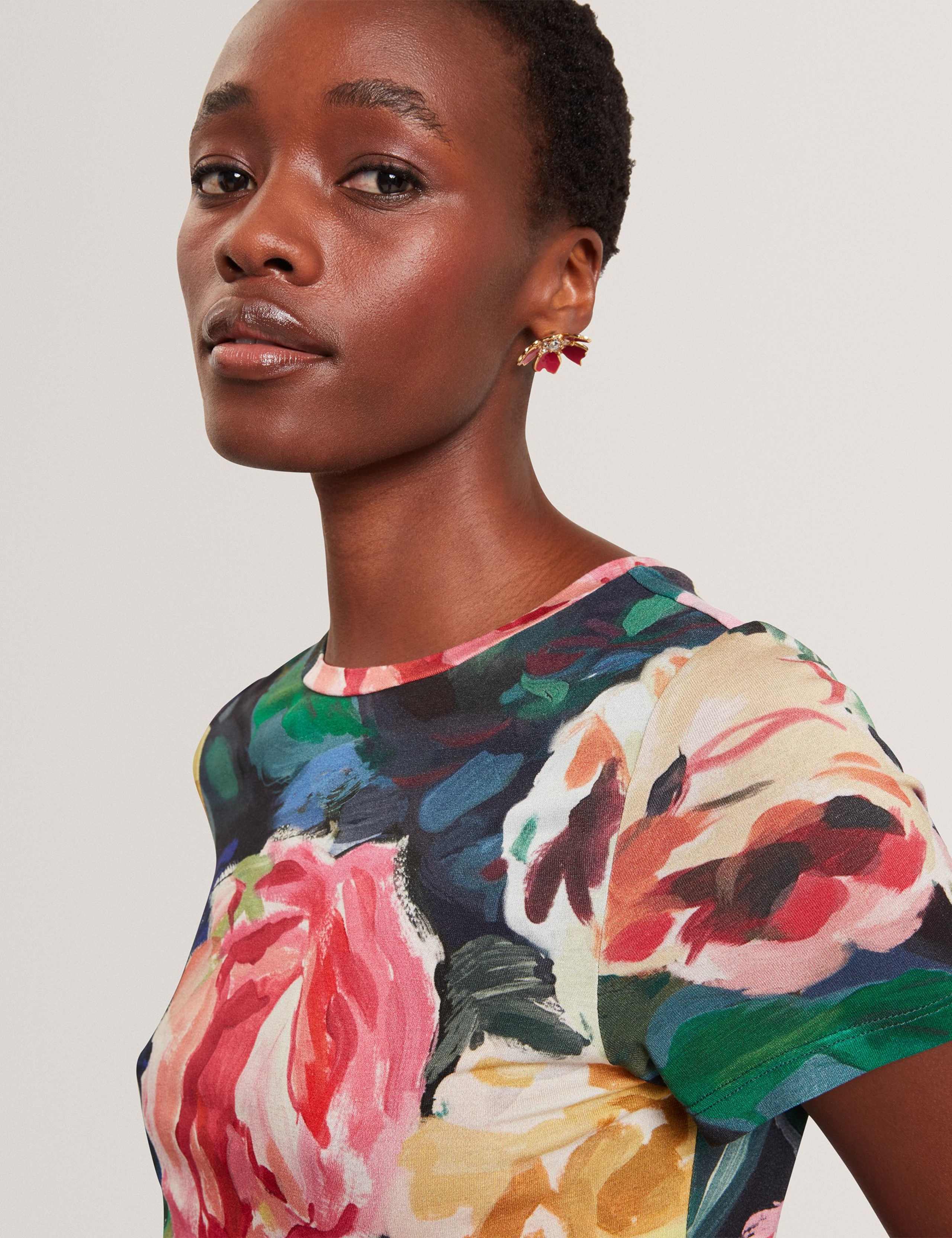 Floral Crew Neck Fitted Top 4 of 6