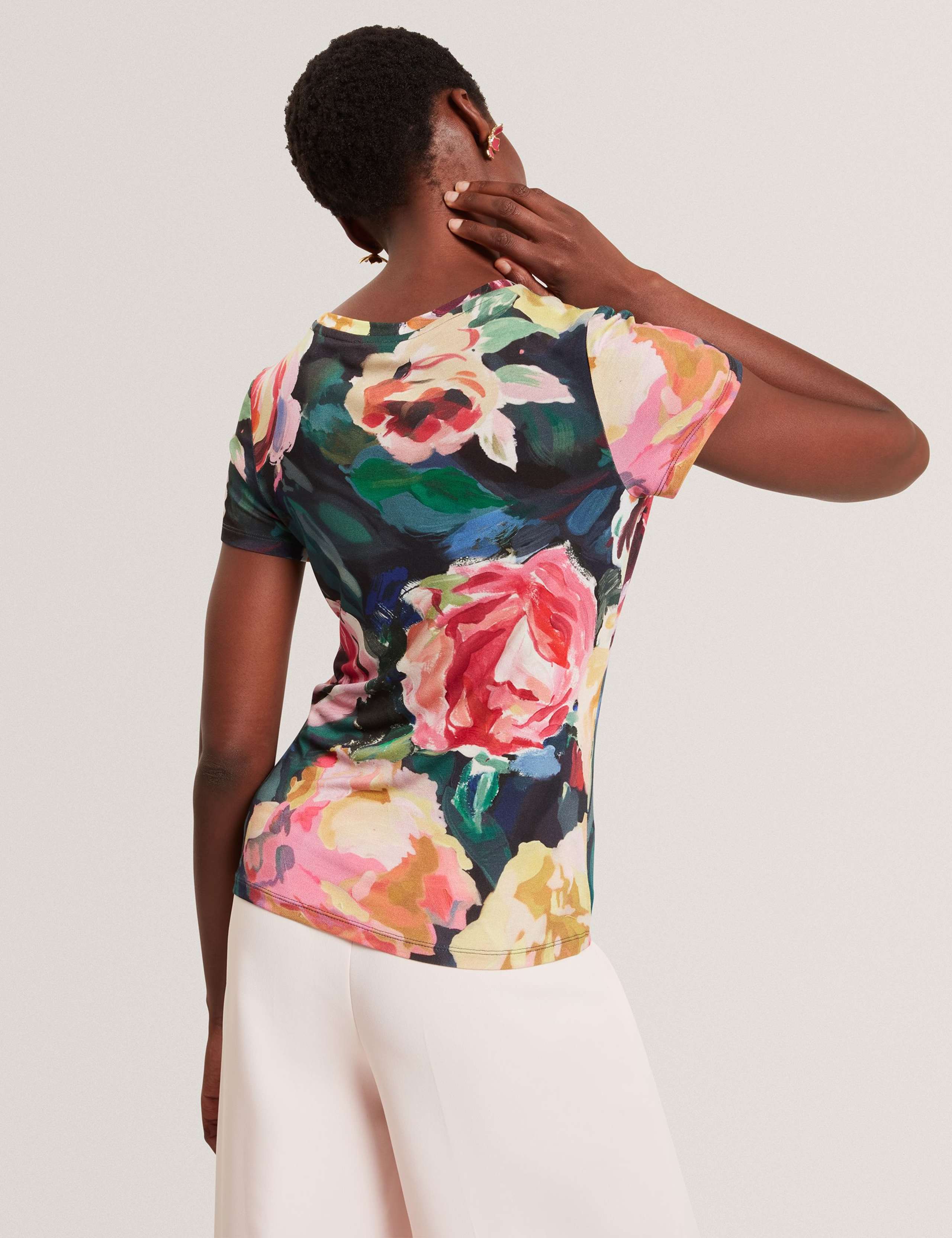 Floral Crew Neck Fitted Top 6 of 6