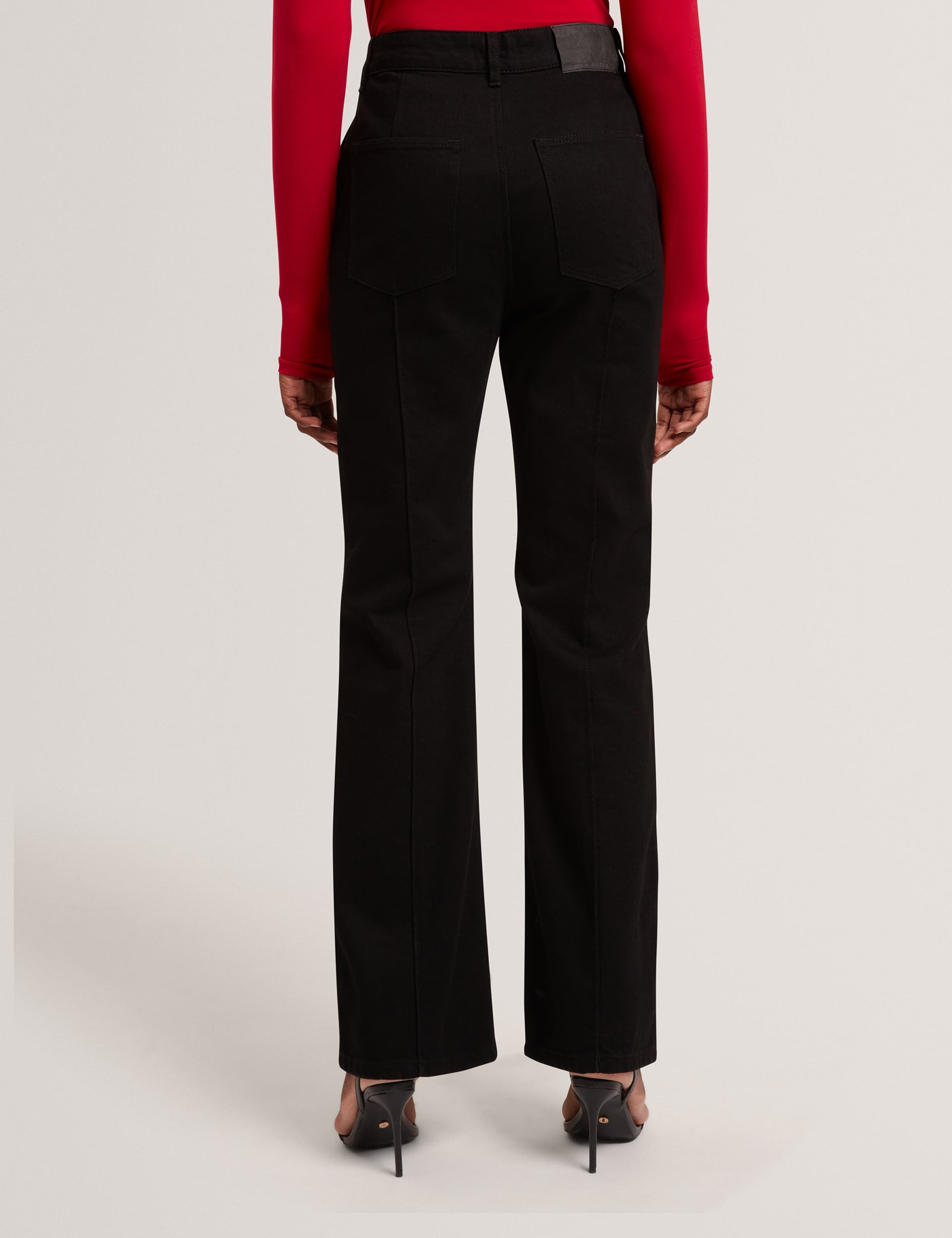 High Waisted Pintuck Flared Jeans 3 of 5