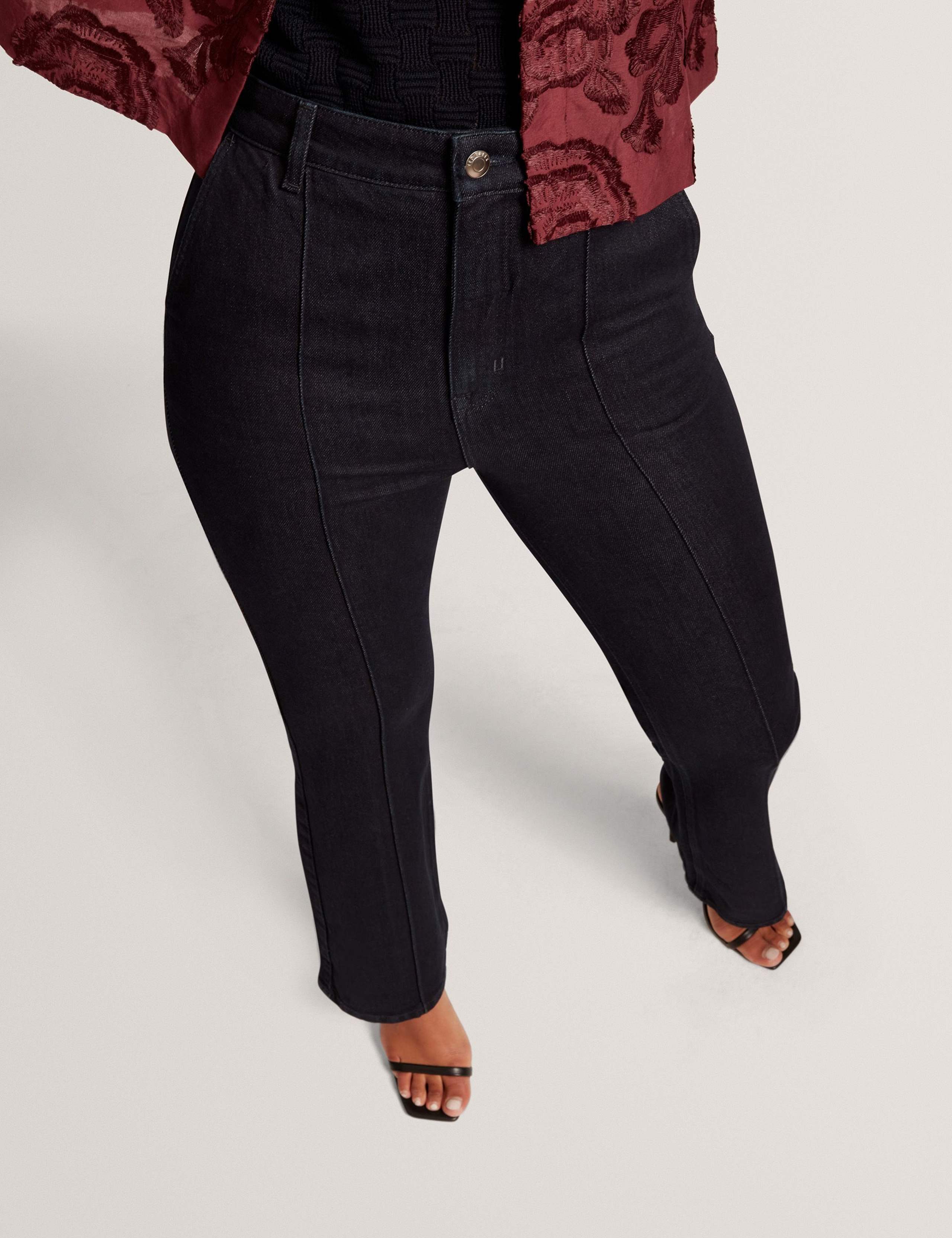 High Waisted Pintuck Flared Jeans 3 of 7