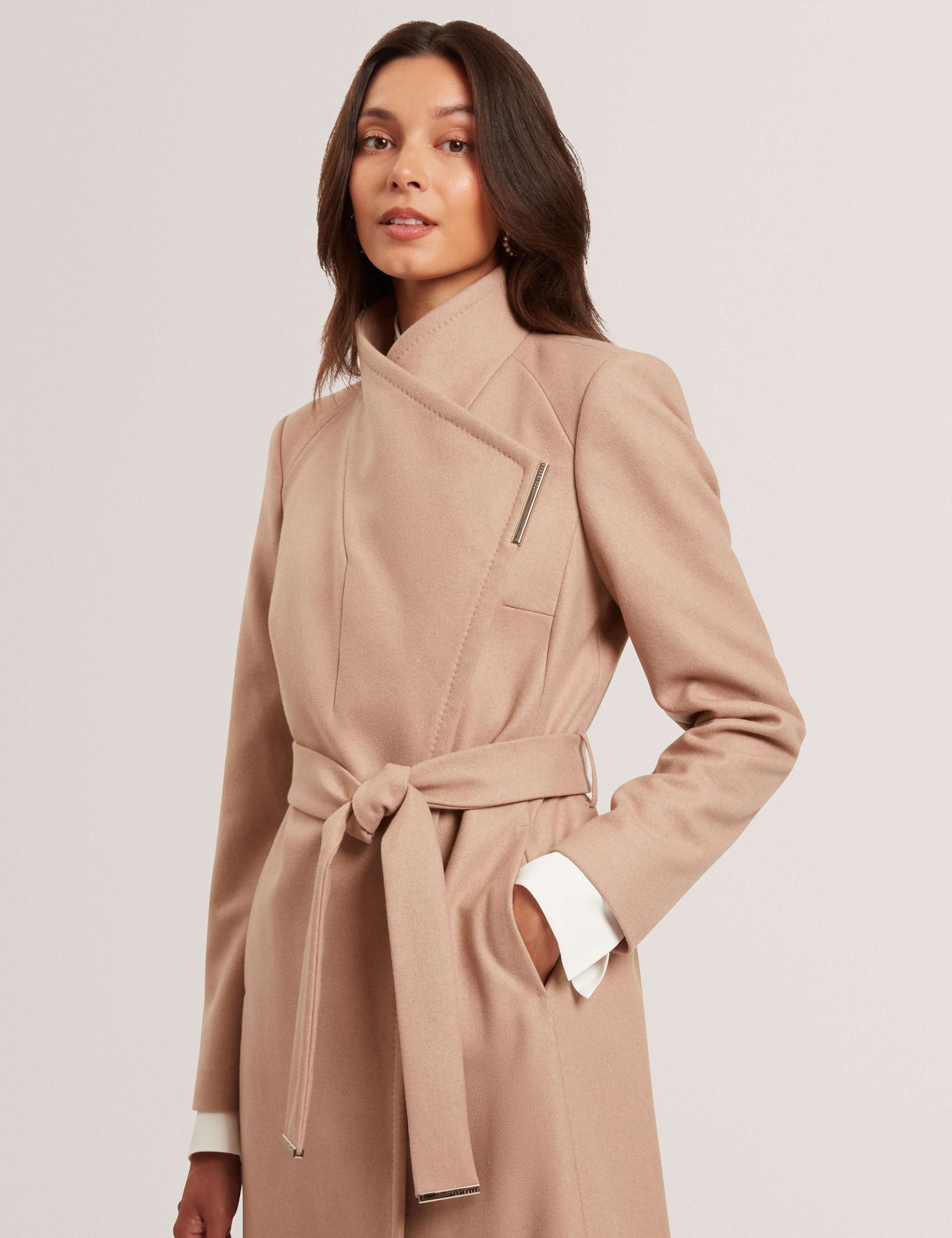 Wool Rich Belted Wrap Coat with Cashmere 4 of 7