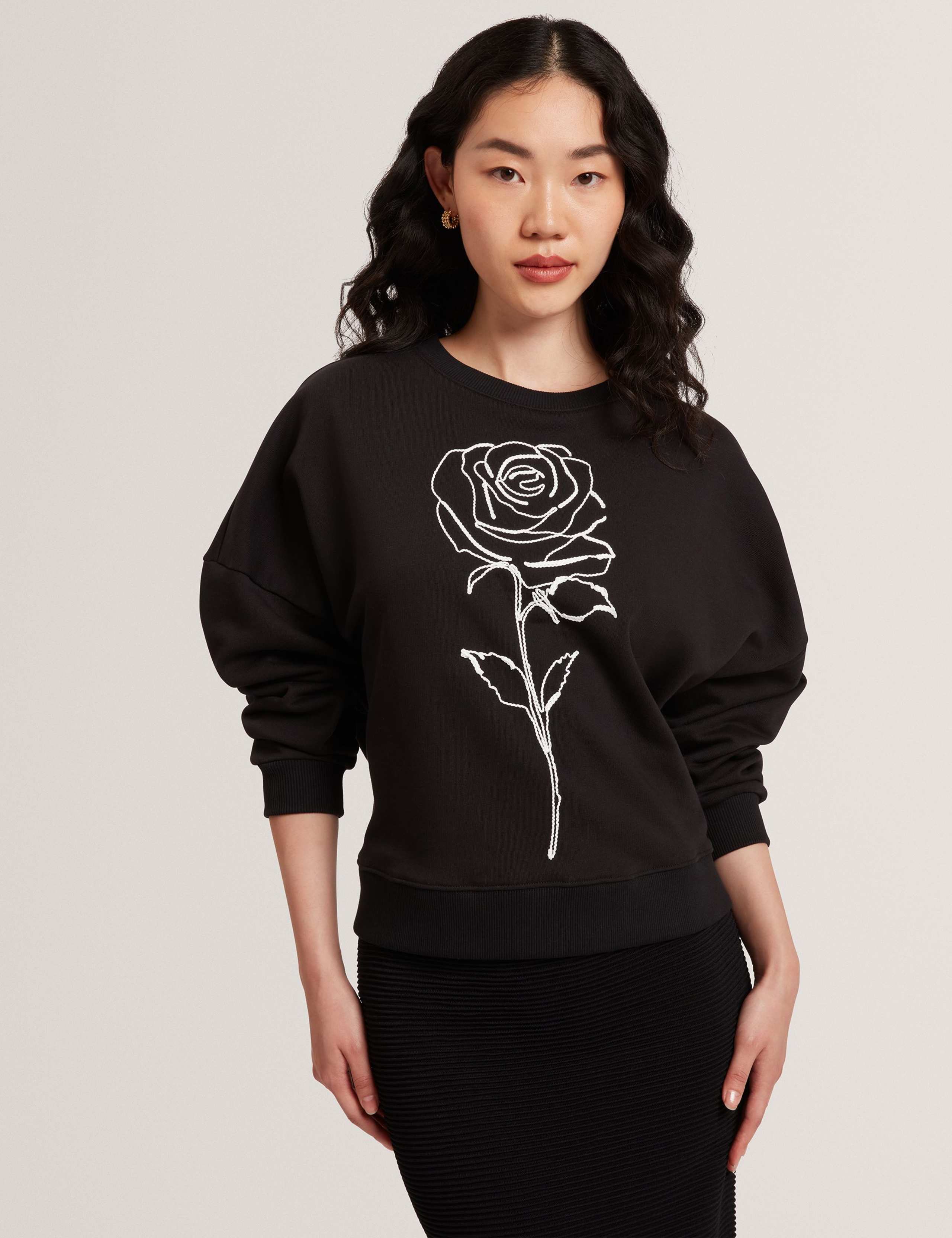 Pure Cotton Embroidered Sweatshirt 1 of 4