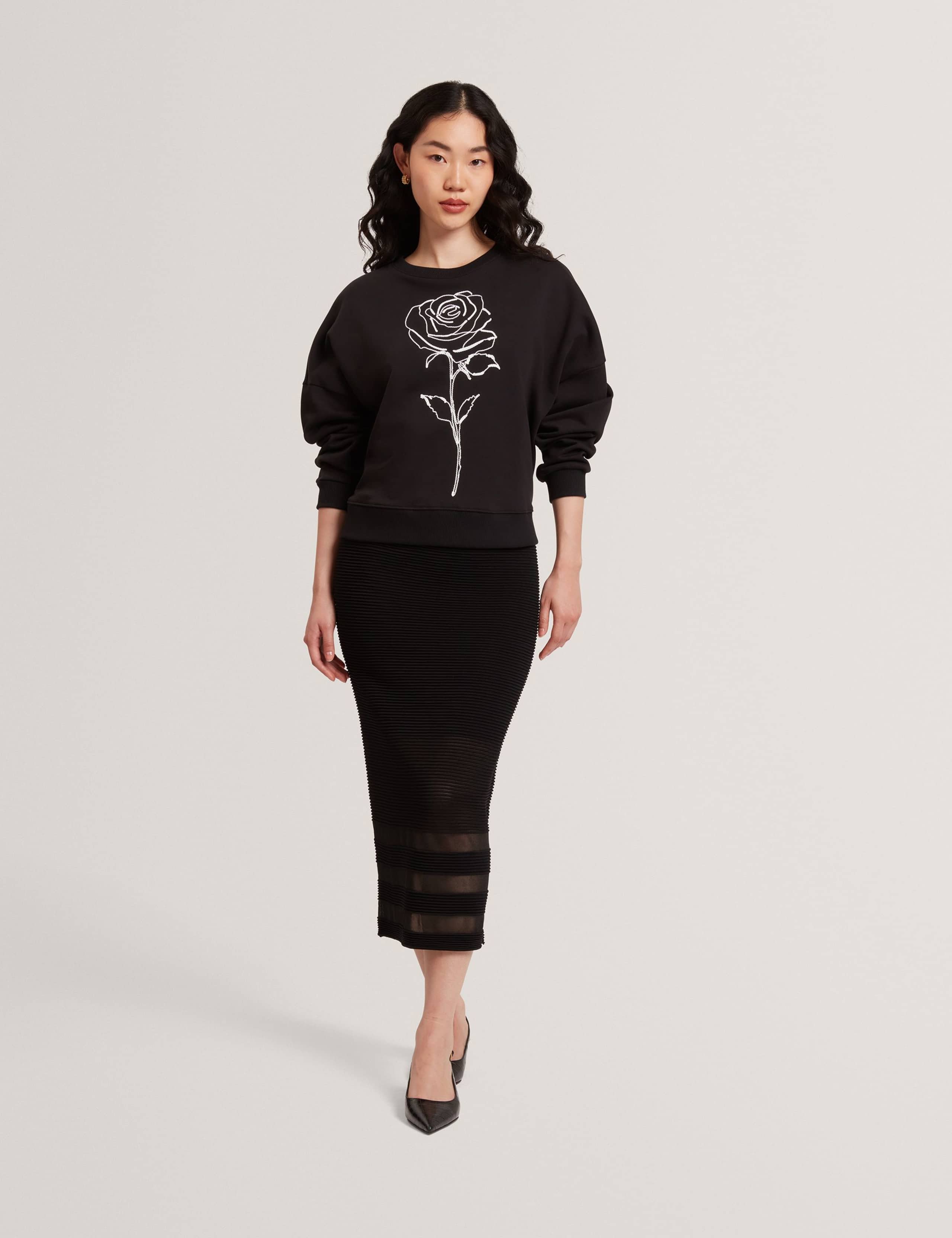 Pure Cotton Embroidered Sweatshirt 2 of 4