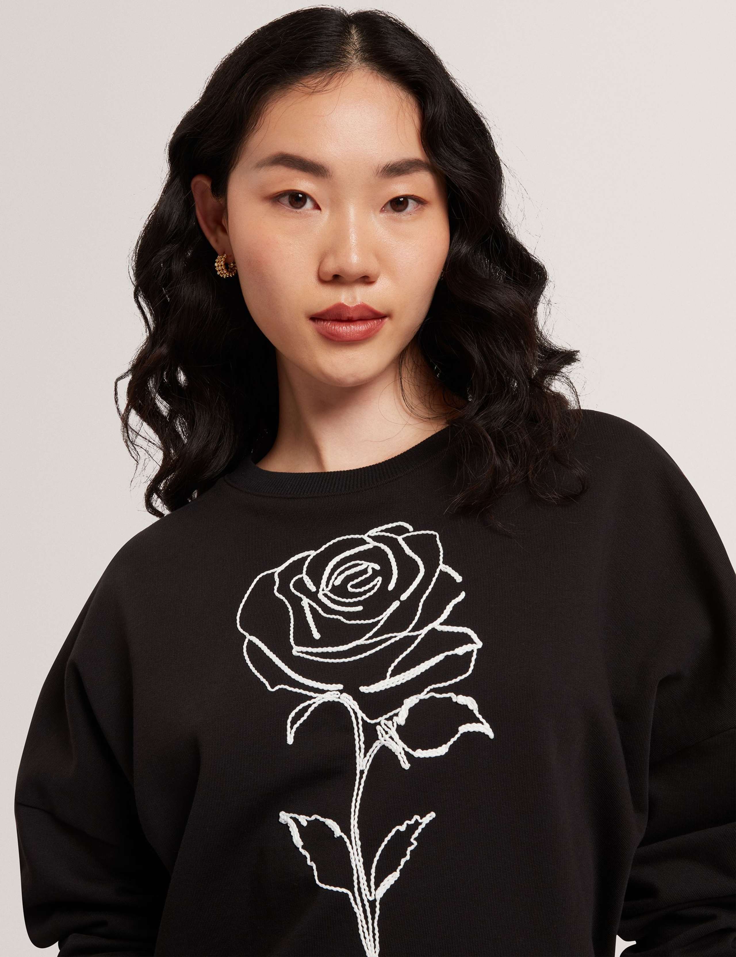 Pure Cotton Embroidered Sweatshirt 3 of 4