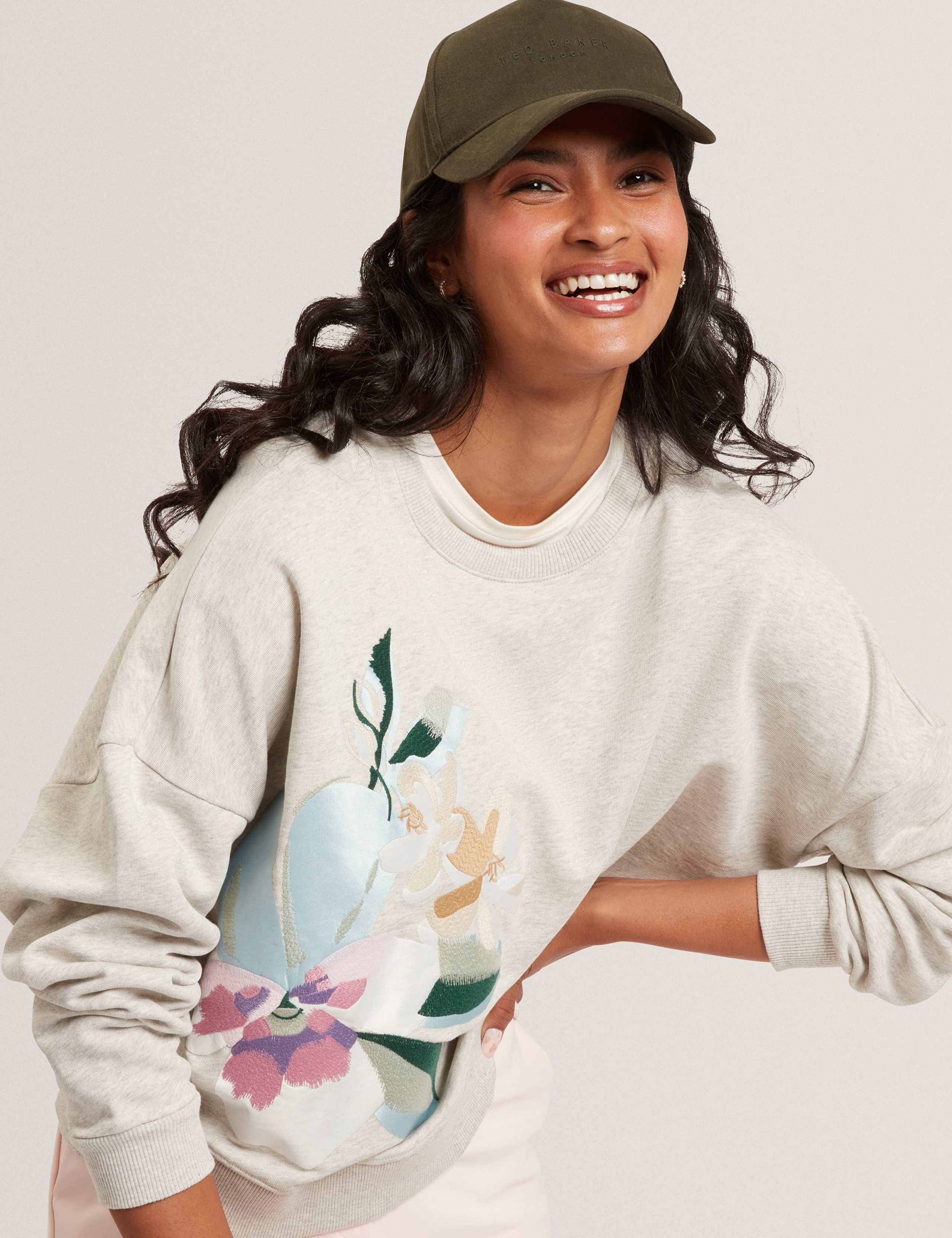 Pure Cotton Printed Embroidered Sweatshirt 3 of 4