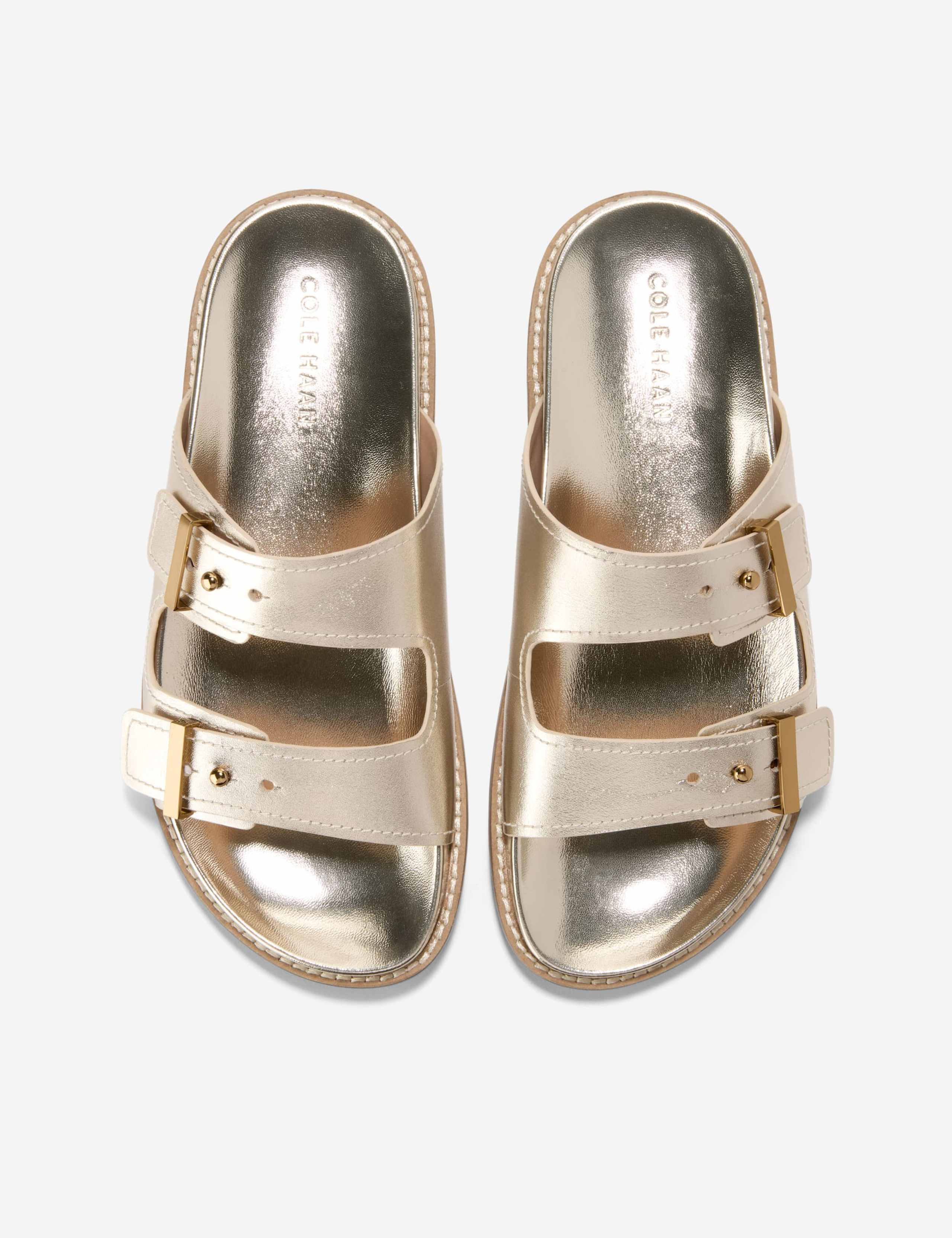 Marisol Leather Metallic Double Strap Sandals 6 of 7