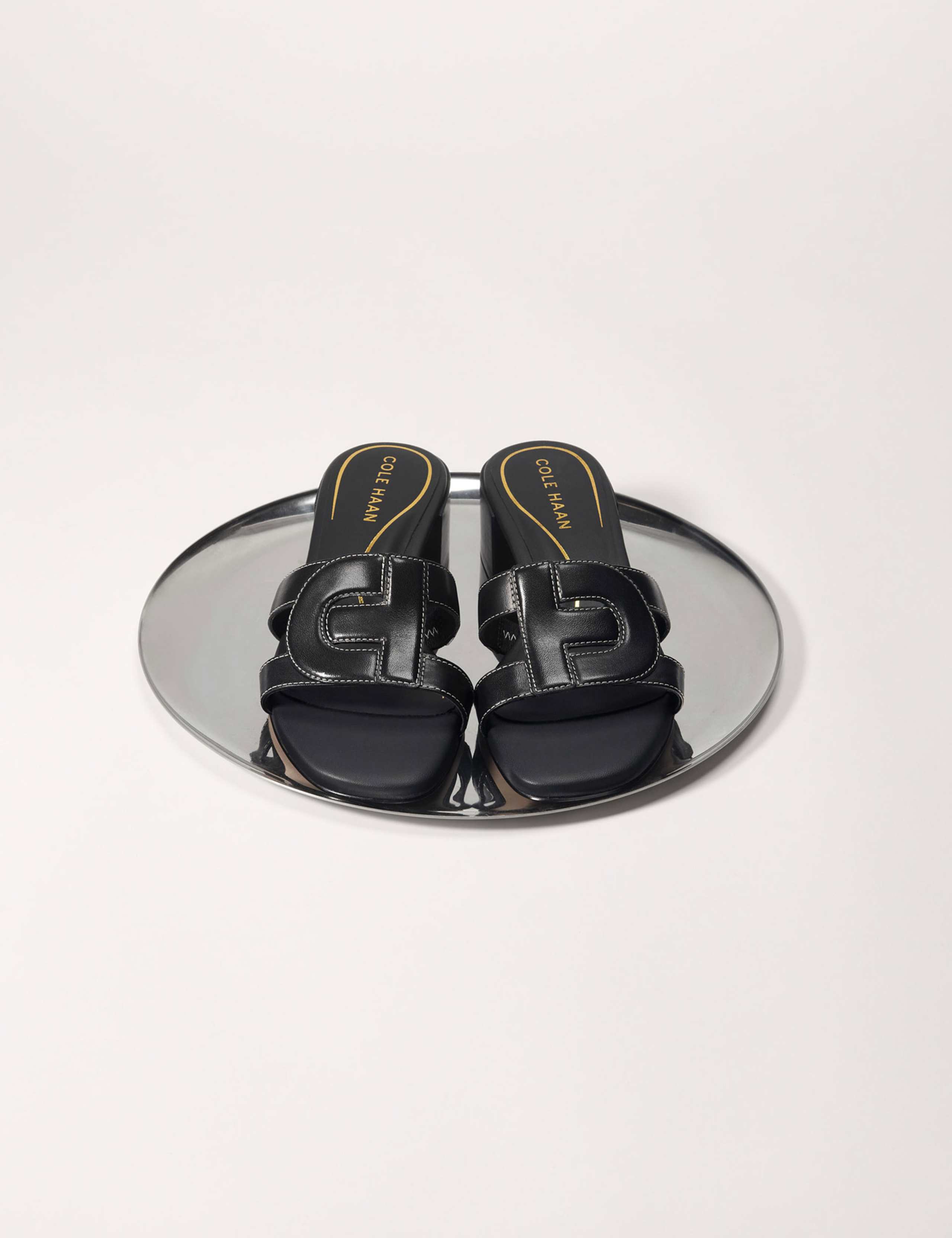 Chrisee Leather Flat Square Toe Sliders 6 of 7