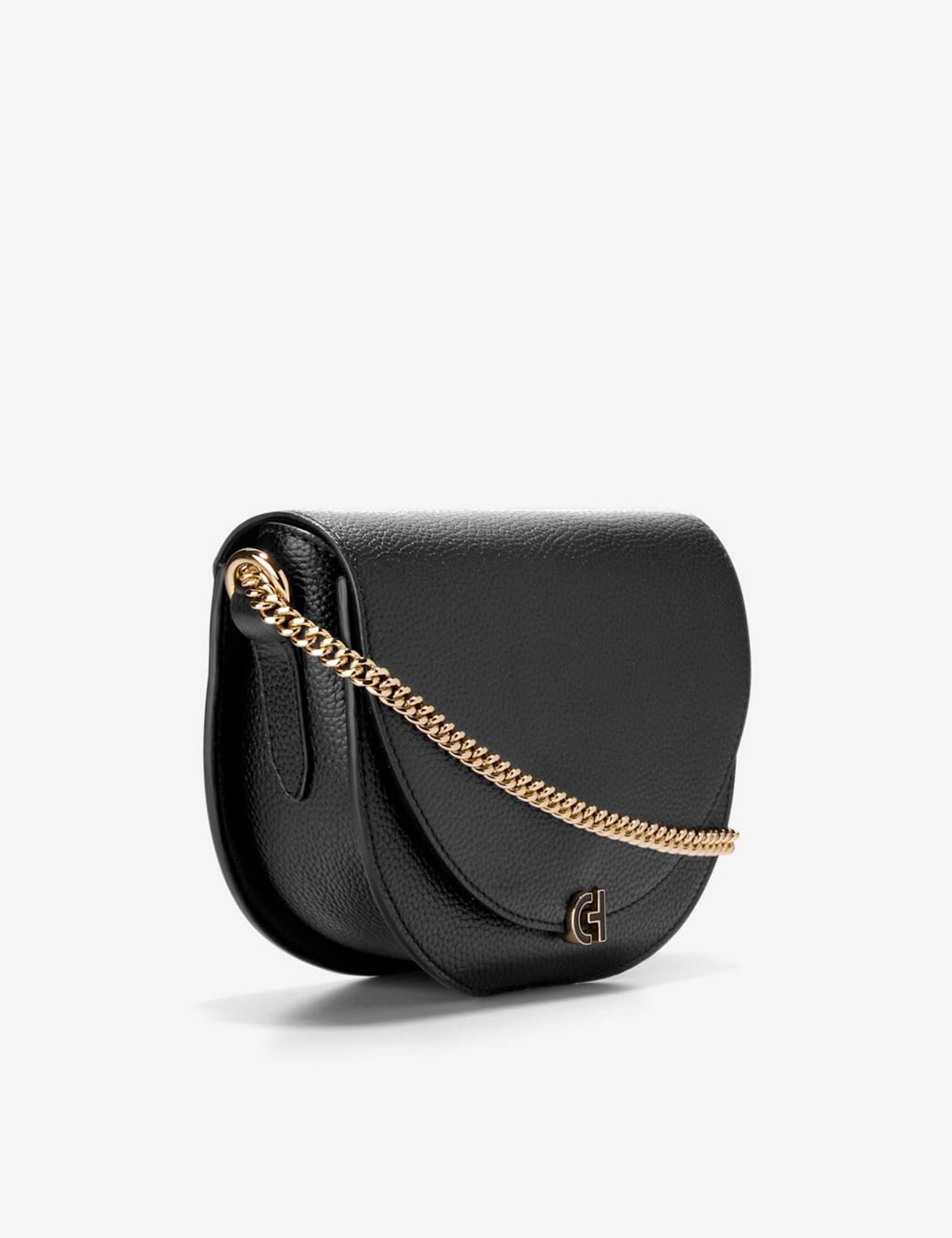 Evie Leather Chain Strap Saddle Bag 2 of 4