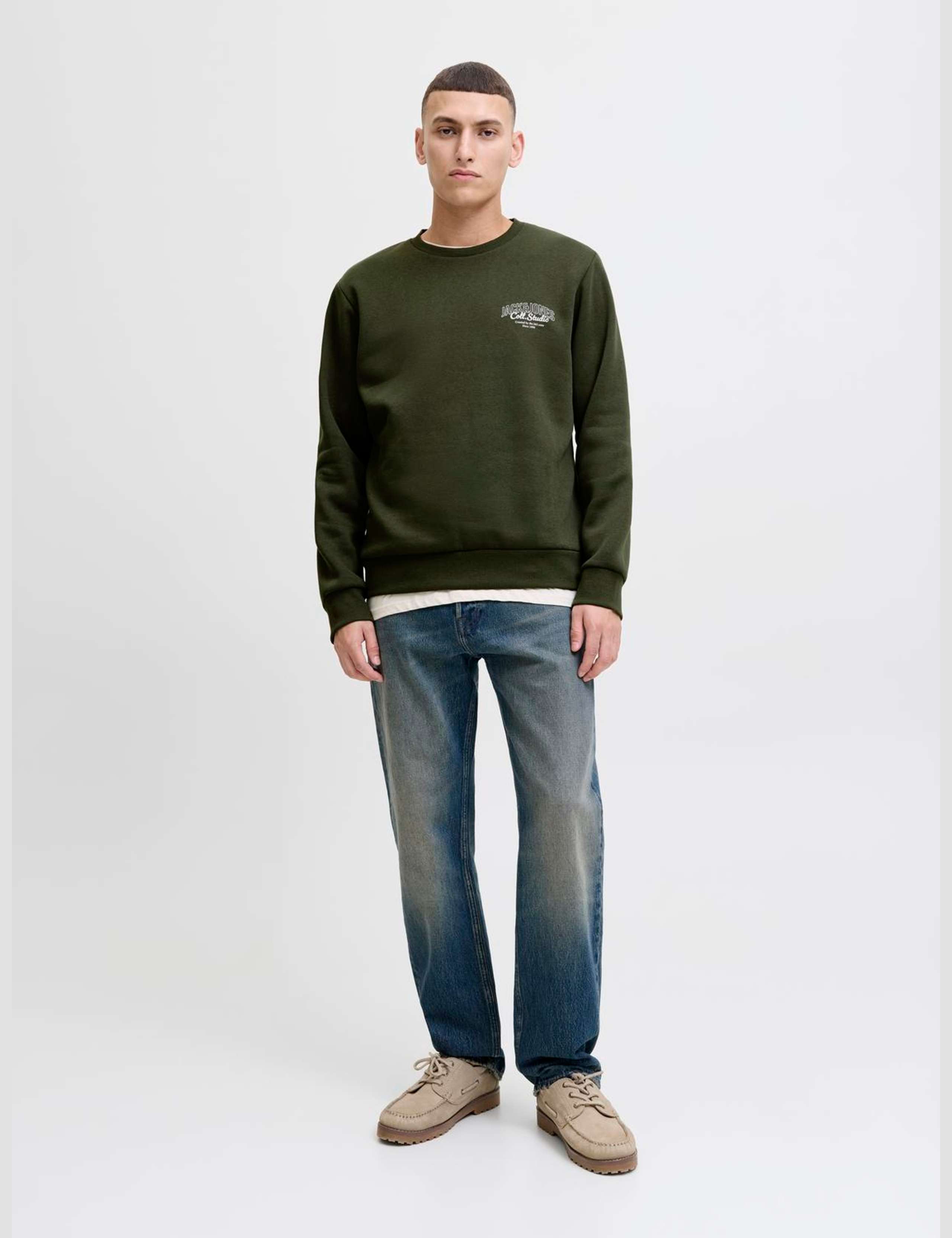 Cotton Blend Crew Neck Sweatshirt 5 of 8
