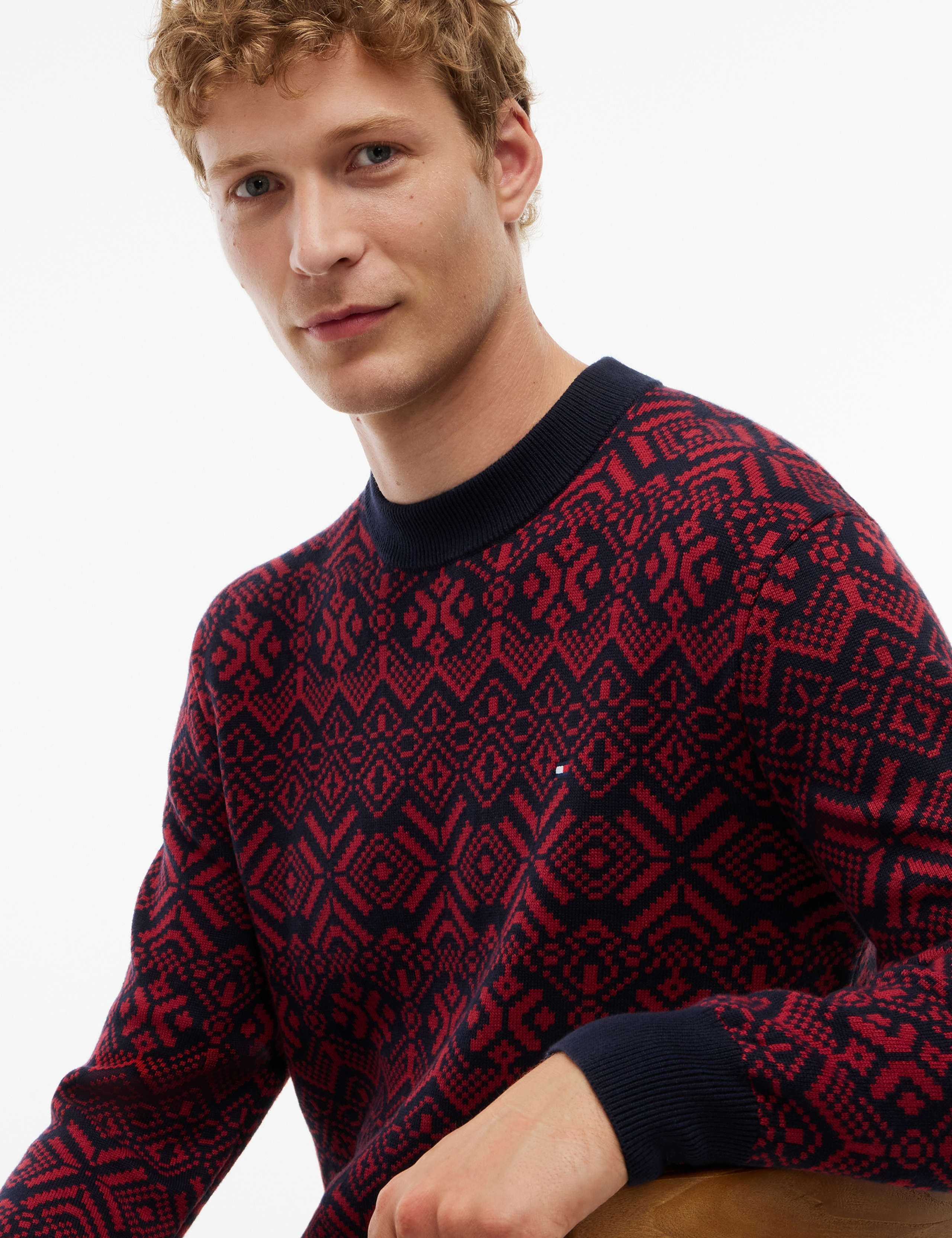 Pure Cotton Fair Isle Crew Neck Jumper 5 of 5
