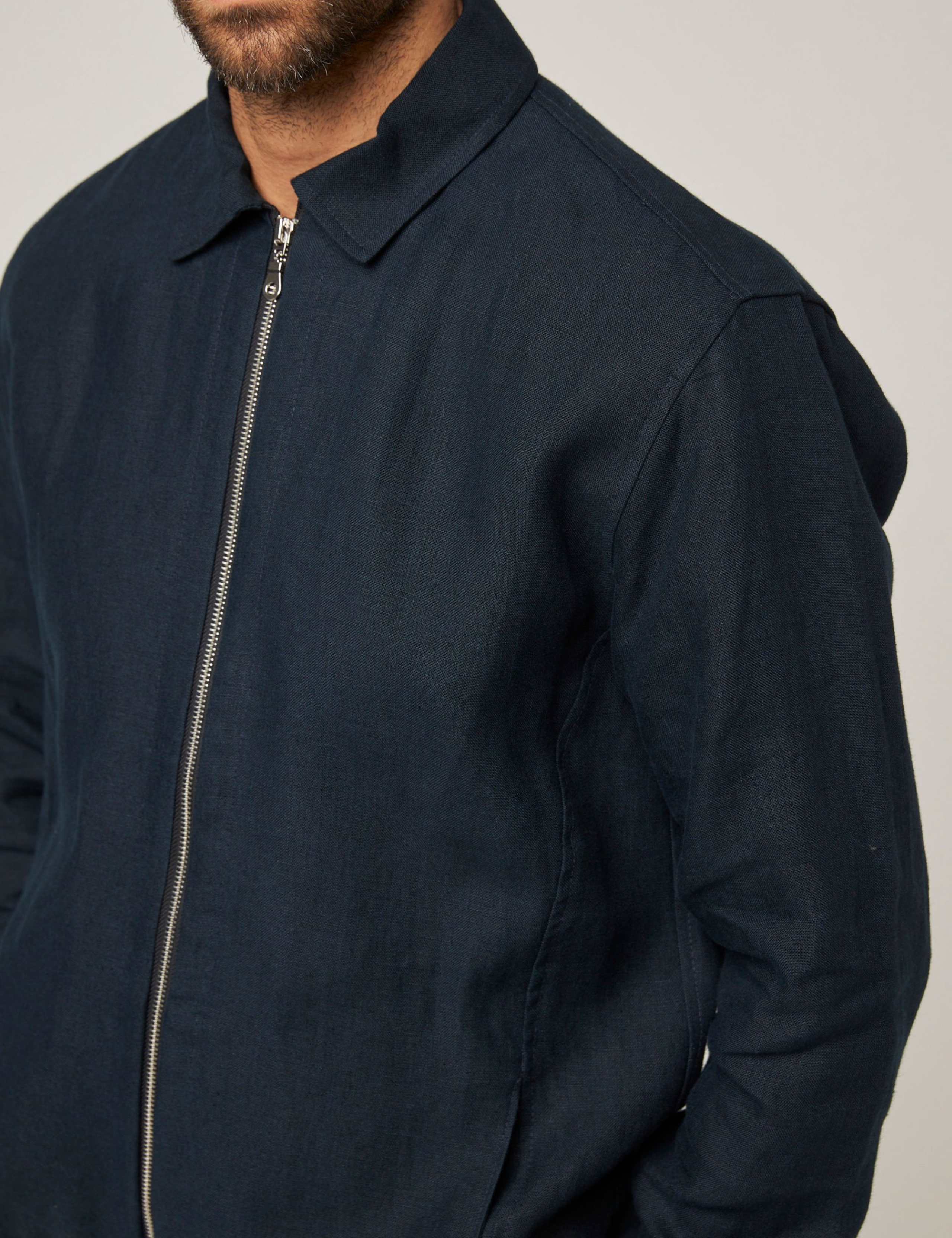 Pure Linen Bomber Jacket 7 of 7
