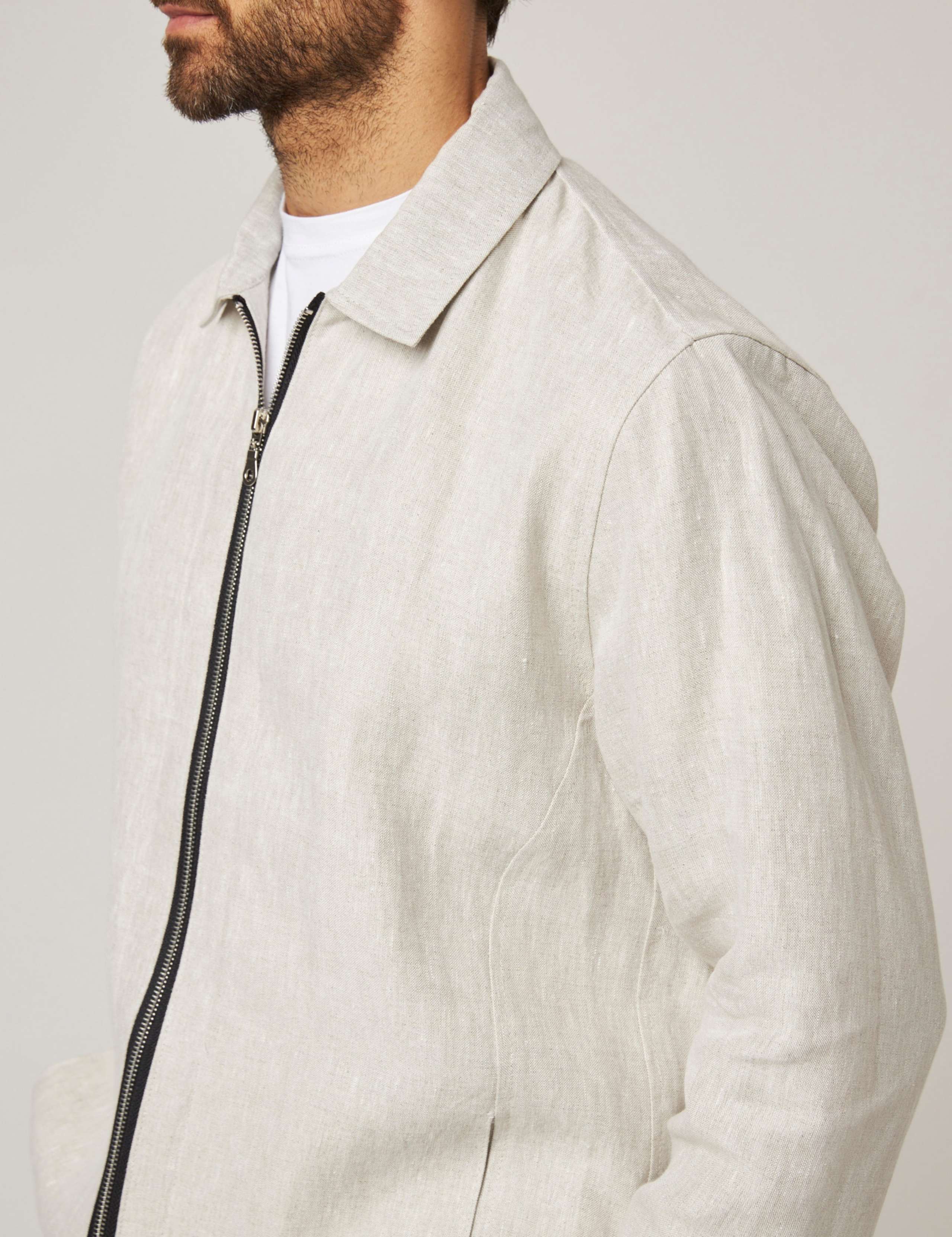 Pure Linen Bomber Jacket 6 of 6