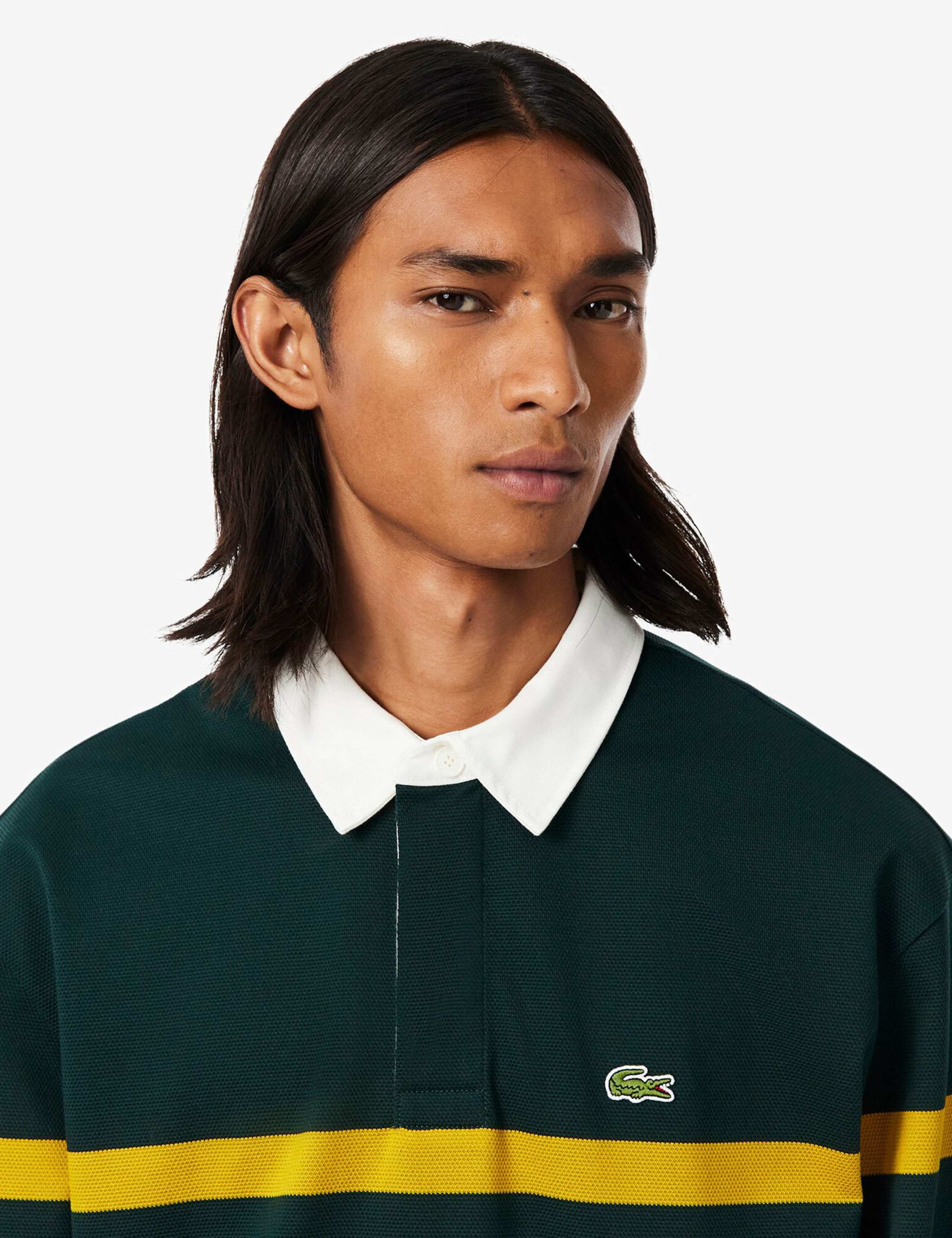 Pure Cotton Pique Striped Rugby Shirt 2 of 6