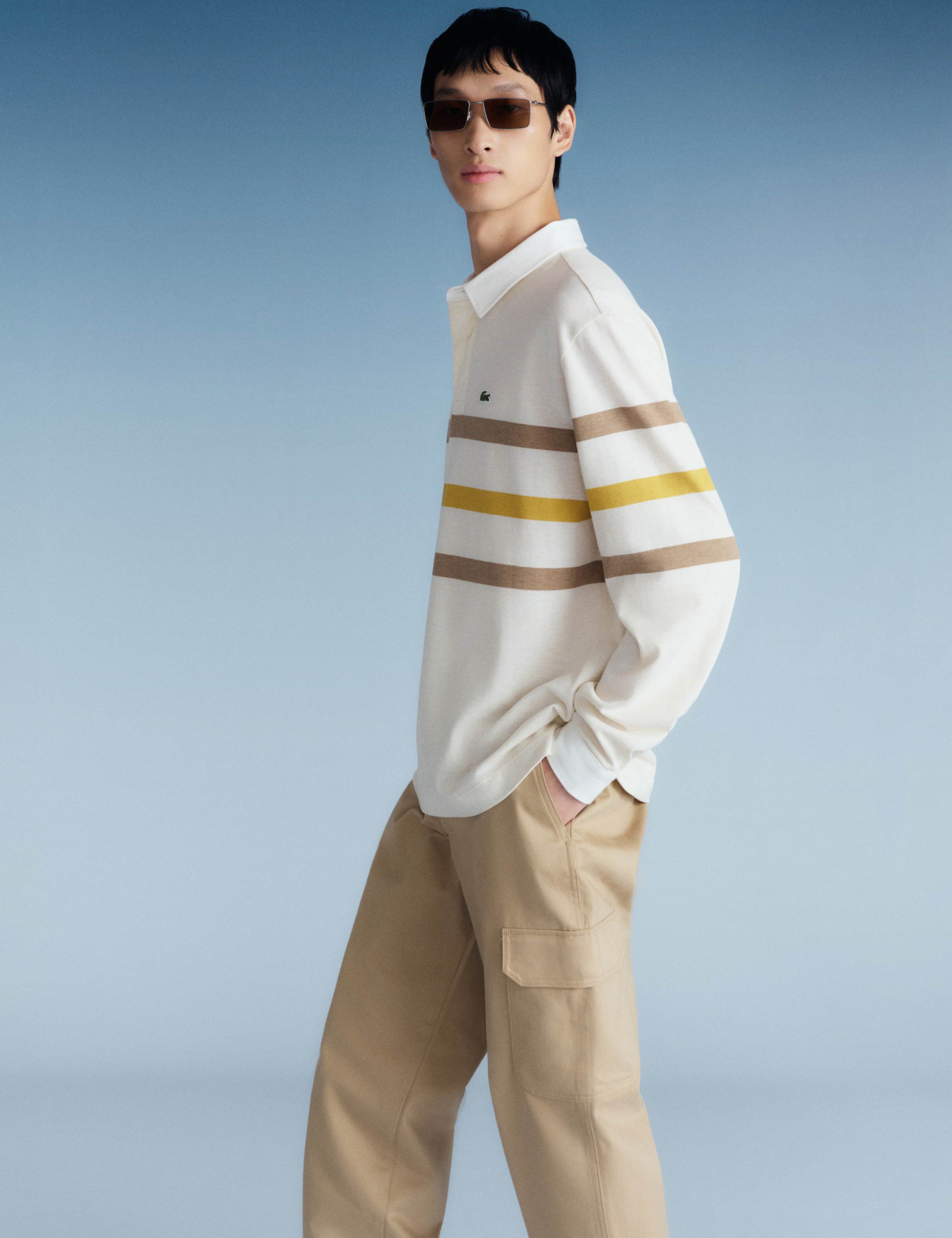 Pure Cotton Pique Striped Rugby Shirt 1 of 1